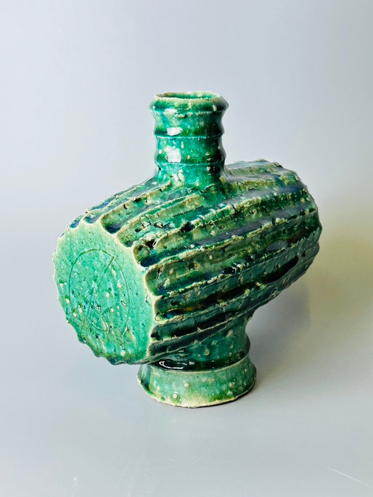 Shiga-Oribe Cocoon Hanaire flower vase A256