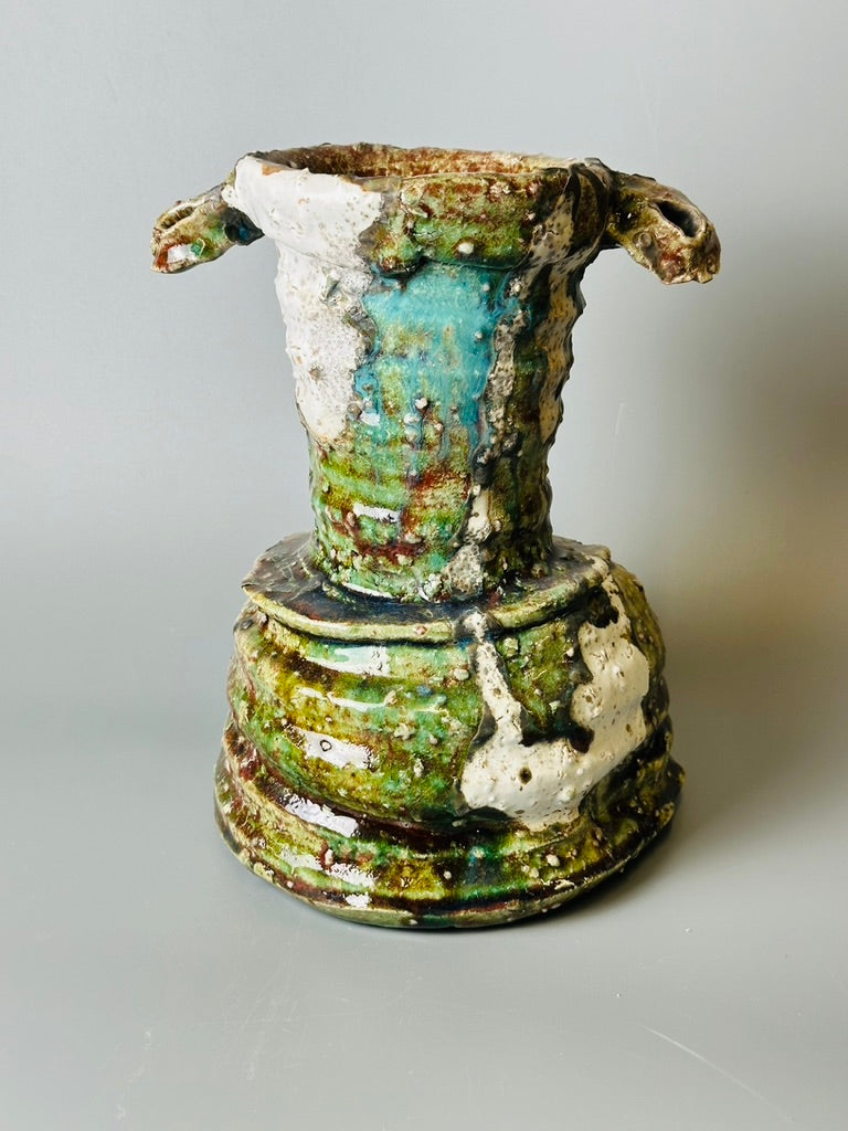 Shiga-Oribe Hanaire flower vase A258