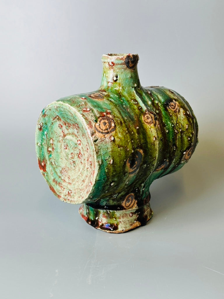 Shiga-Oribe Cocoon Hanaire flower vase A268