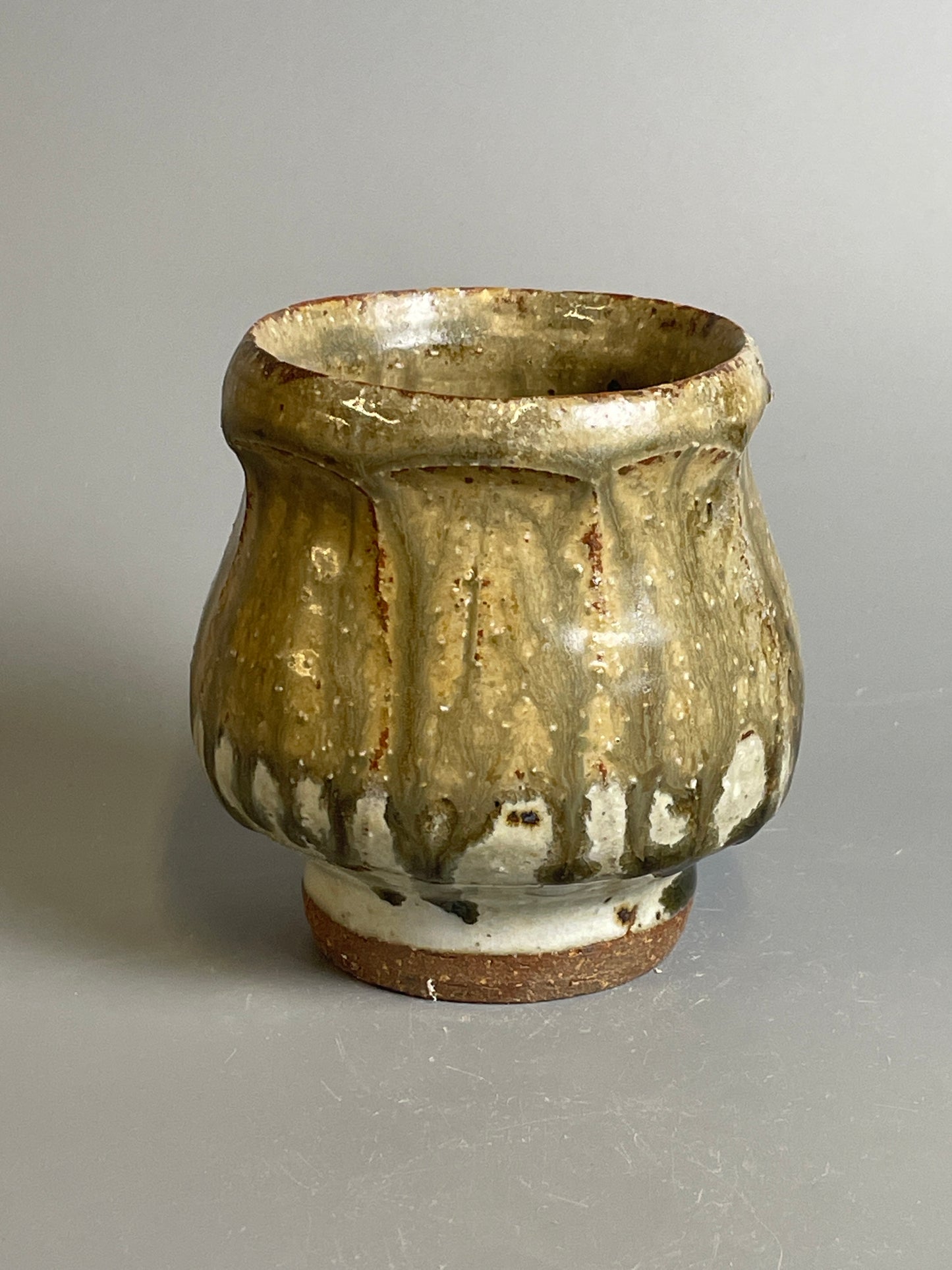 Yunomi, faceted, ash, nuka, T1037