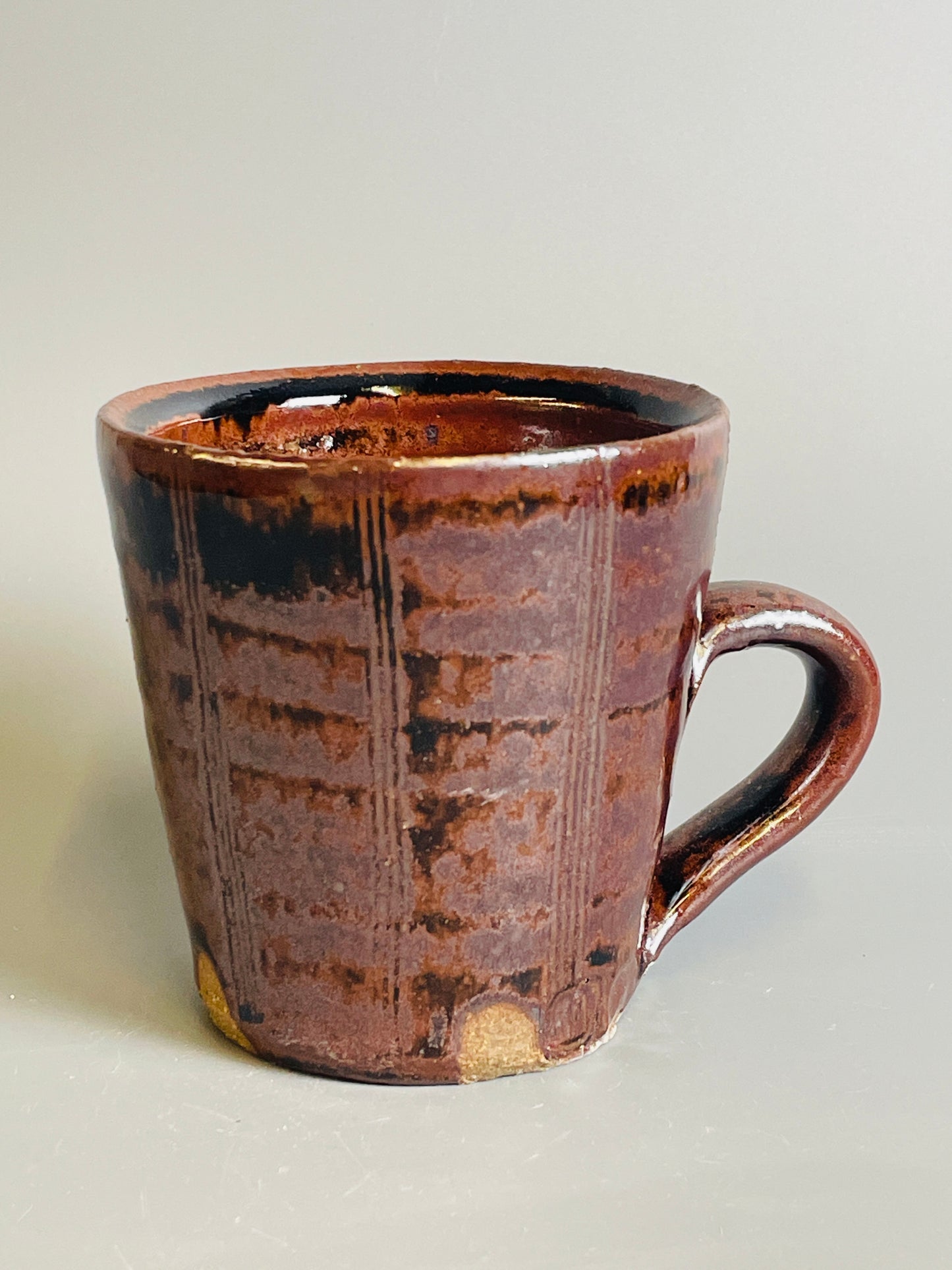 Mug, temmoku, ash, T1086