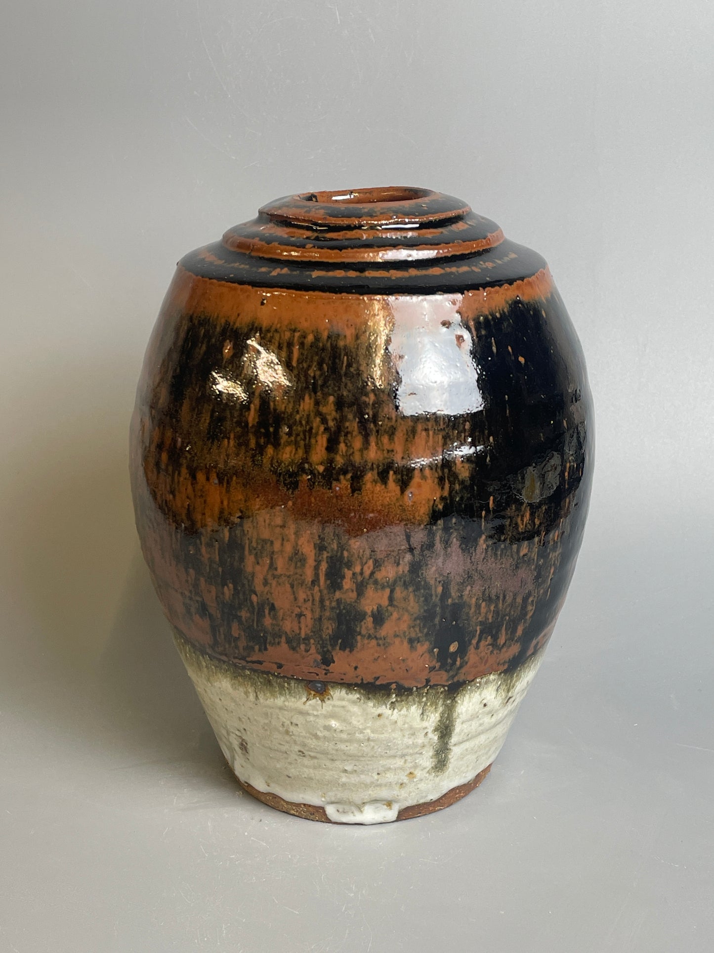 Large bottle vase, Temmoku, nuka, T1270