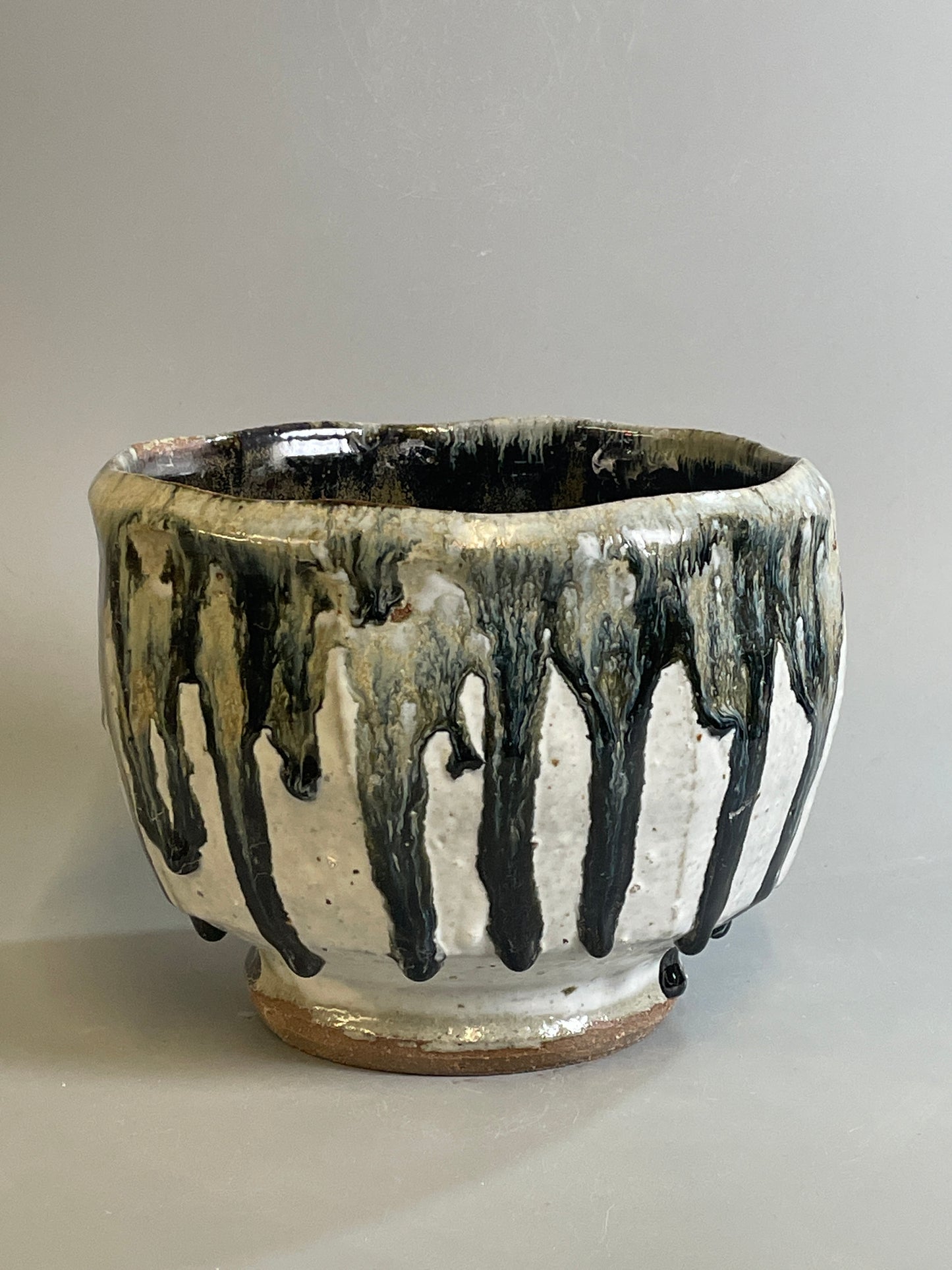 Large bowl, faceted, nuka, jian T1351