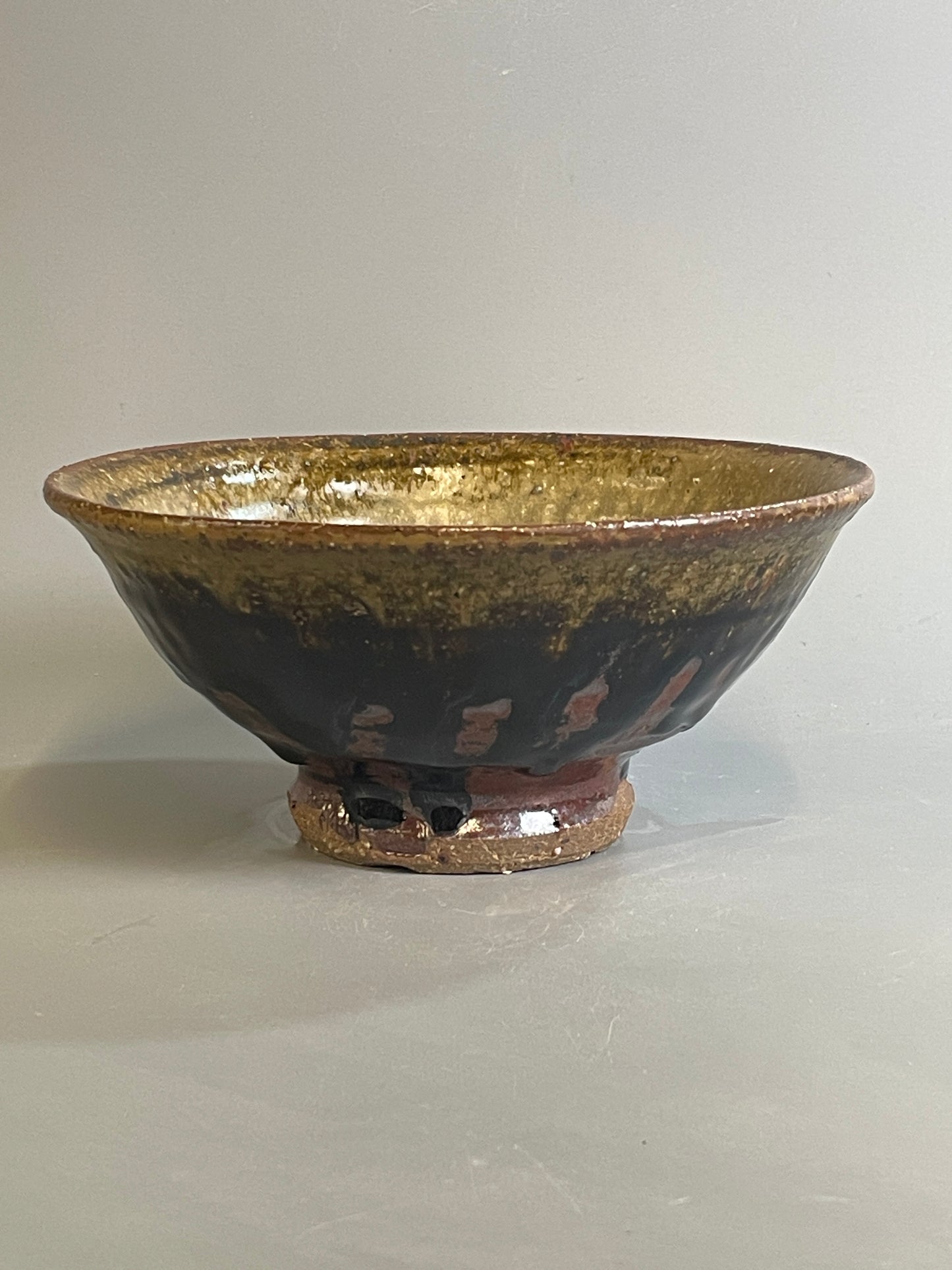Wide bowl, temmoku, ash T1356