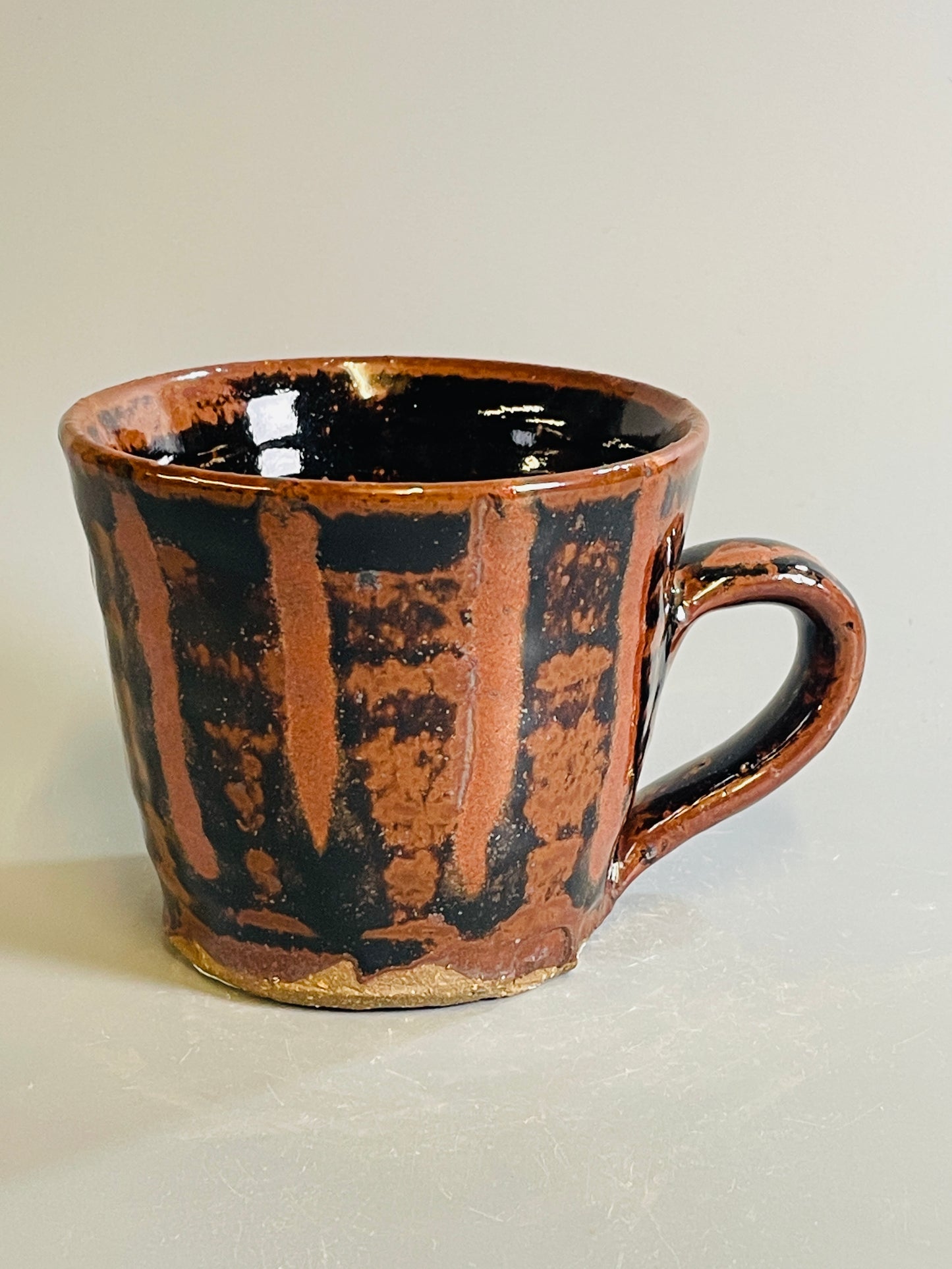 Mug, temmoku, kaki, T1396