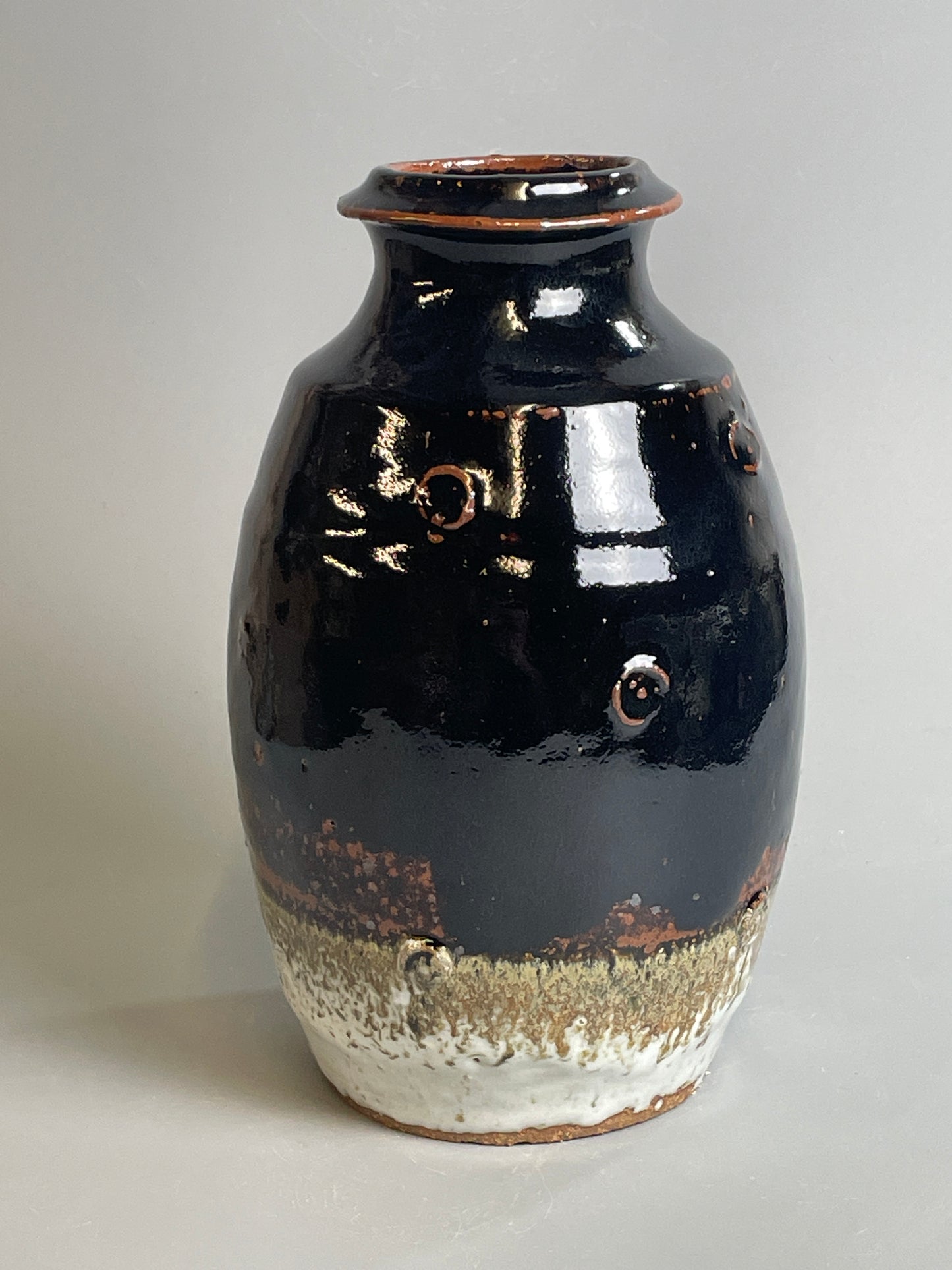 Bottle vase, temmoku, nuka, T1450