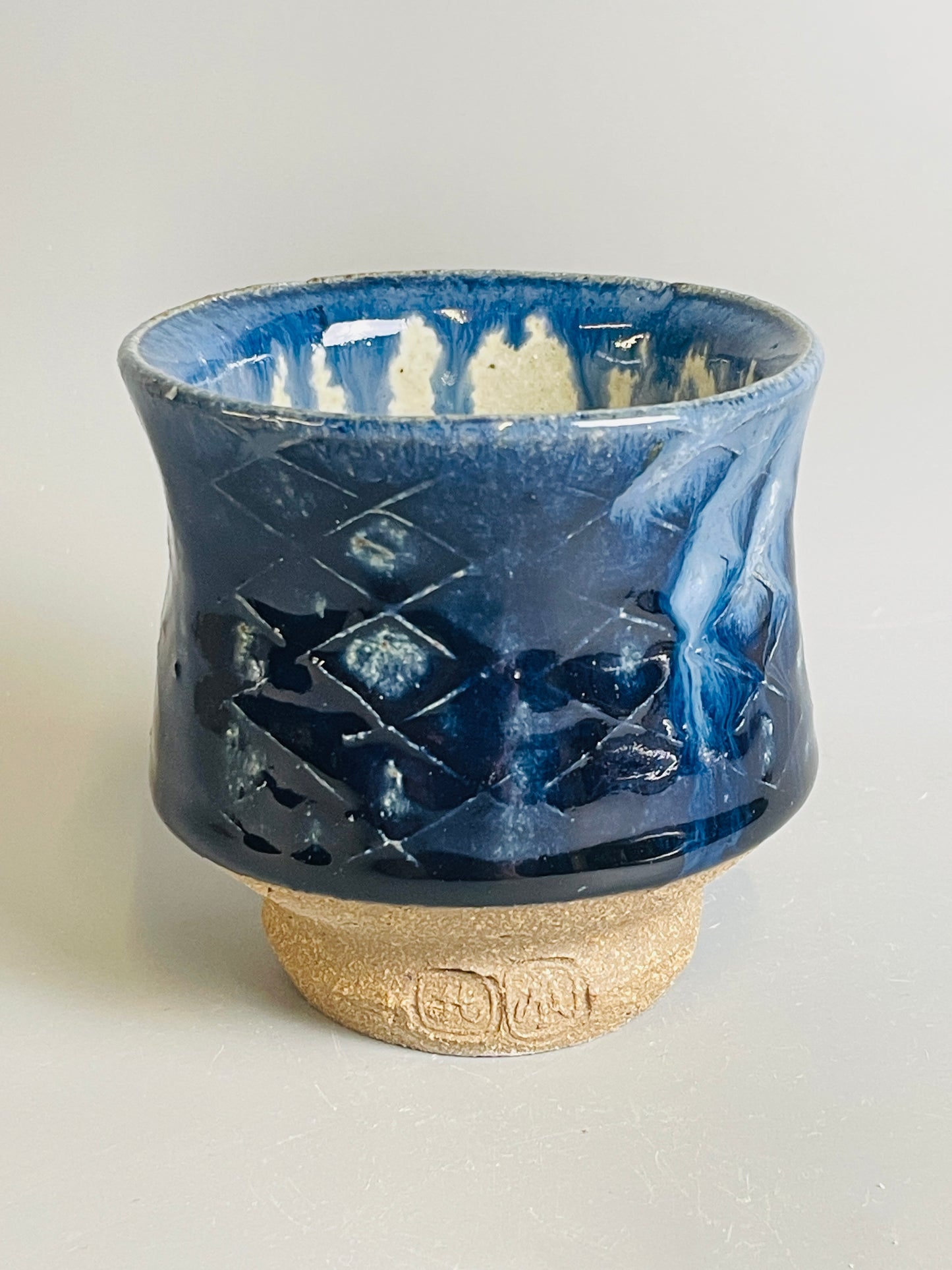 Yunomi, paddled, blue ash, nuka, T990