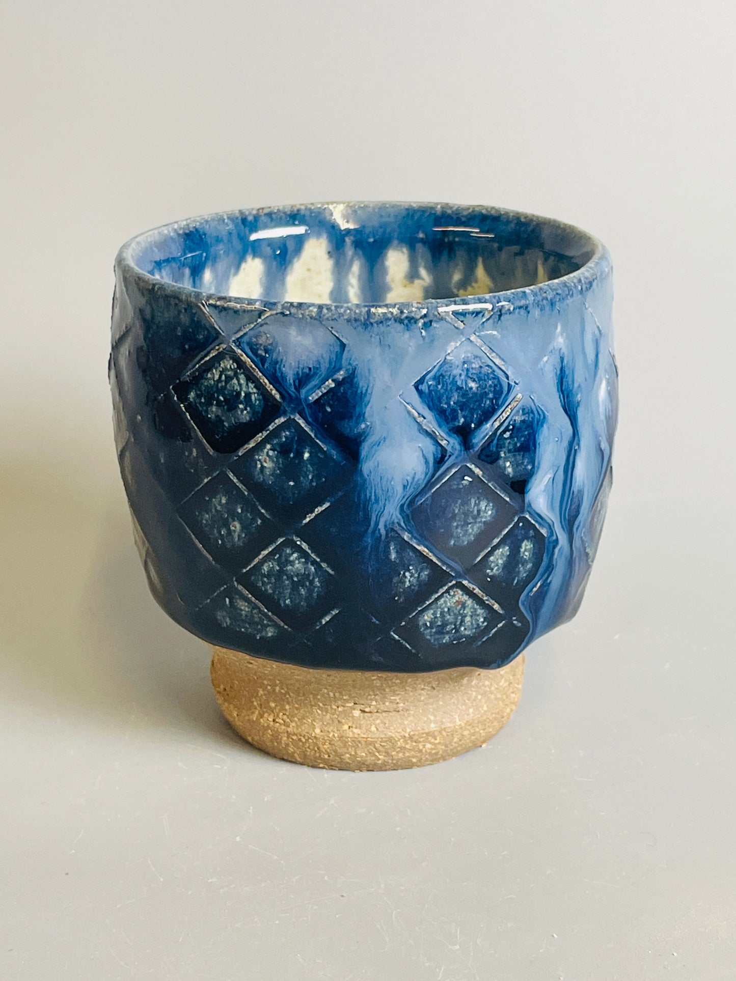 Yunomi, paddled, blue ash, nuka, T992