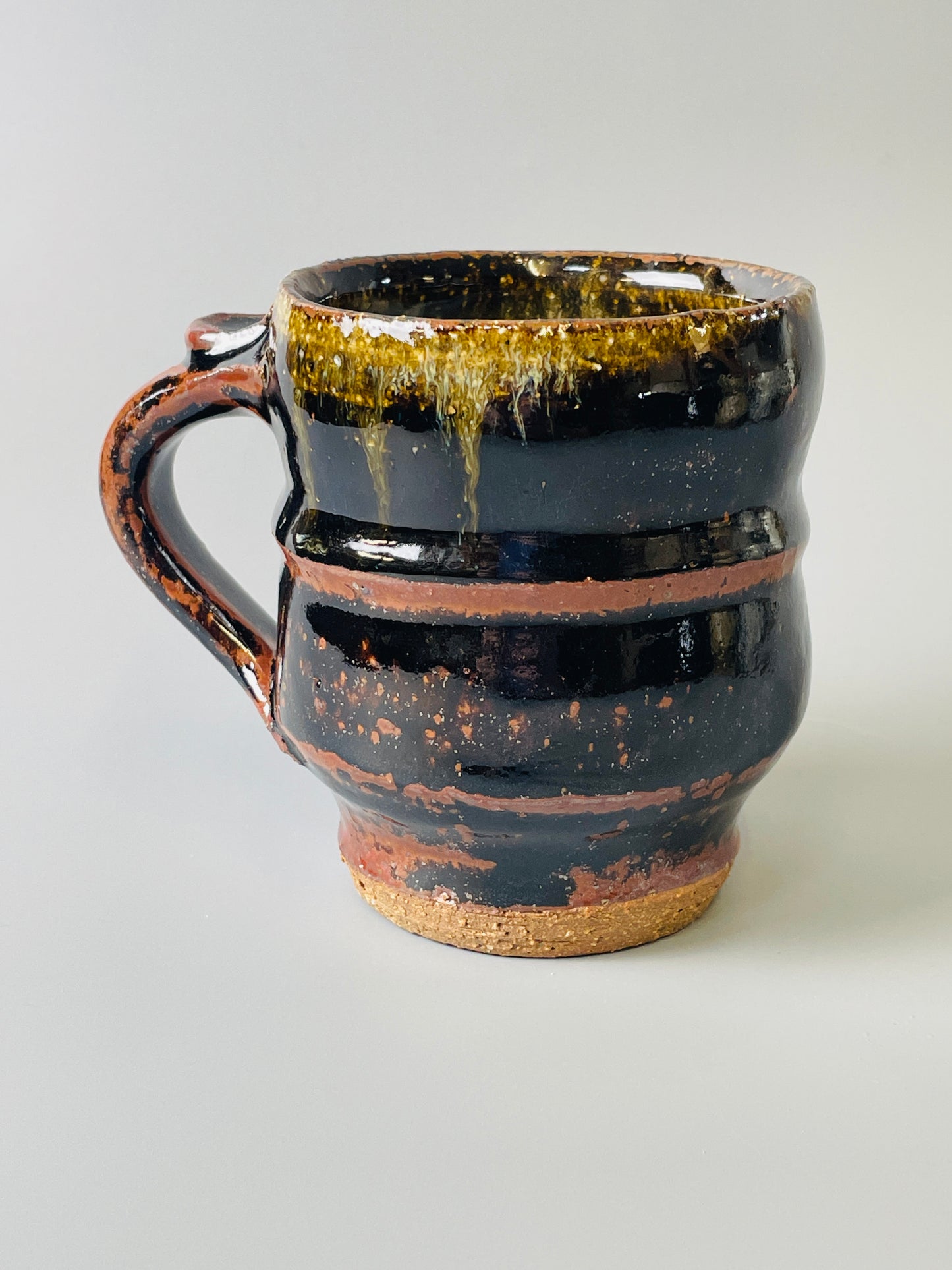 Mug, footed, temmoku, nuka, T836