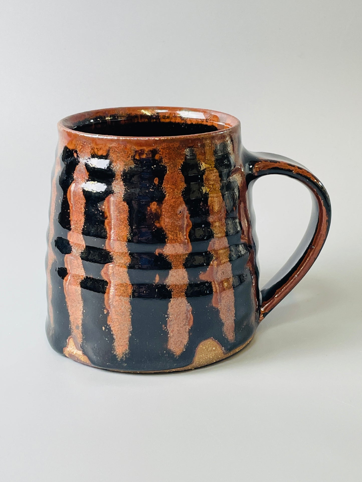 Mug, temmoku, kaki, T854