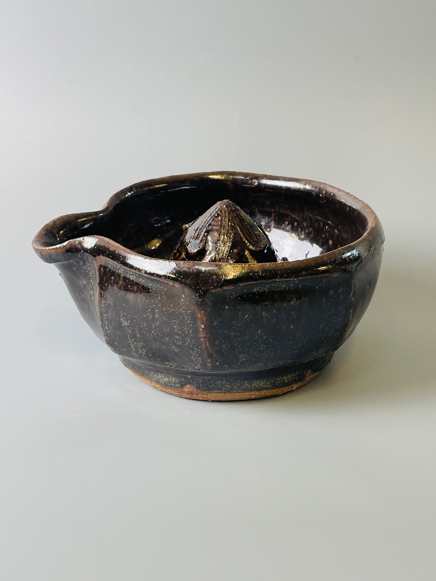 Citrus Juicer, faceted, temmoku, T891