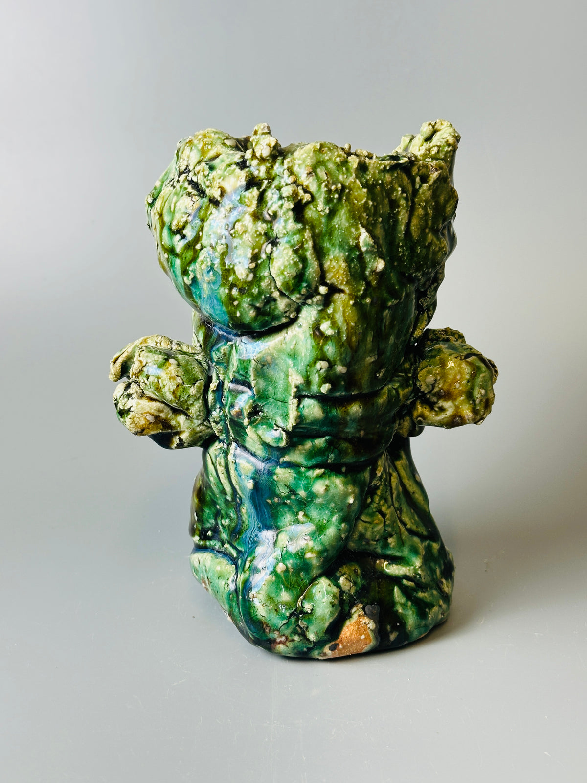 Shiga-Oribe hanaire flower vase A354
