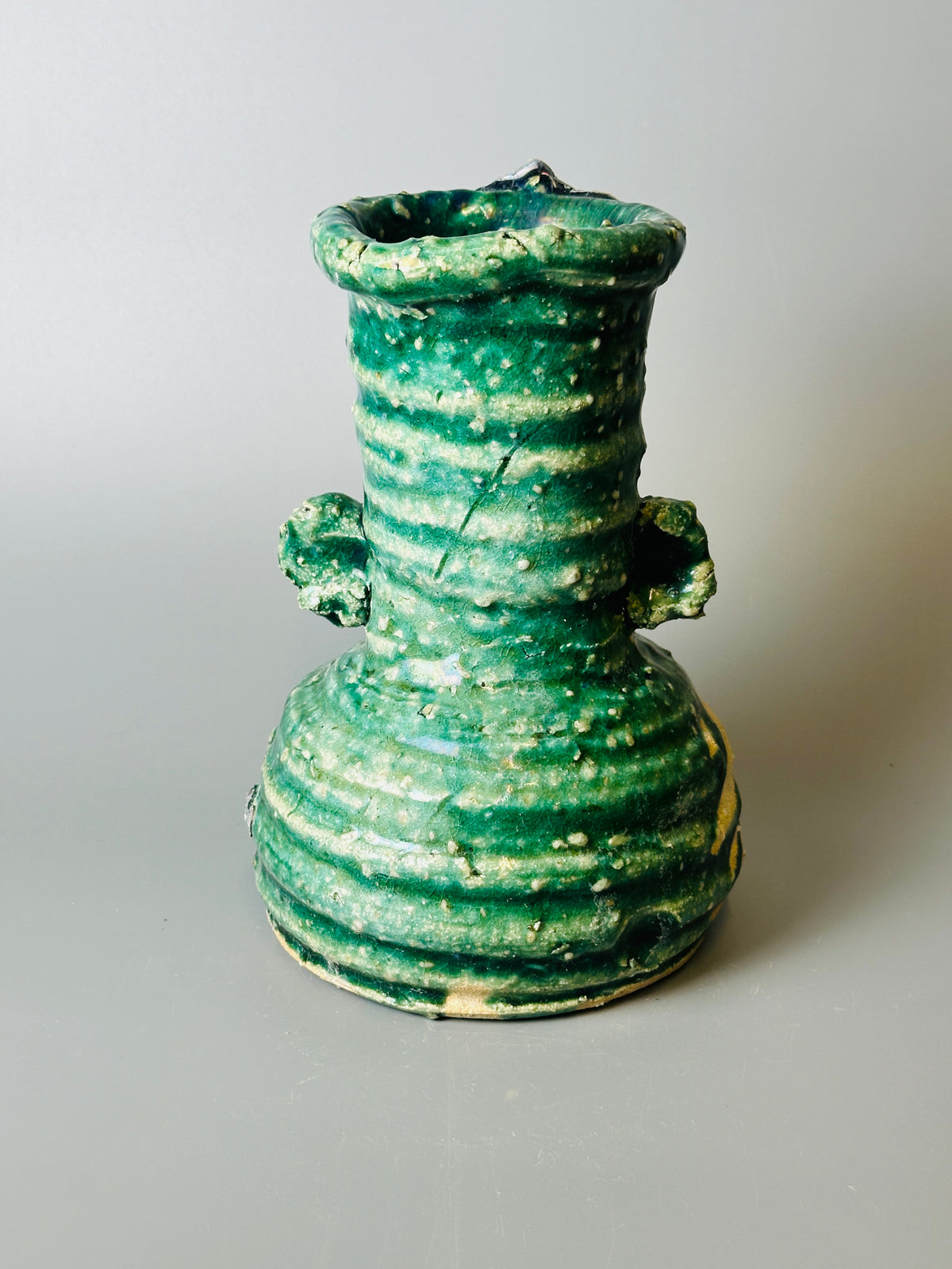 Shiga-Oribe hanaire flower vase A360