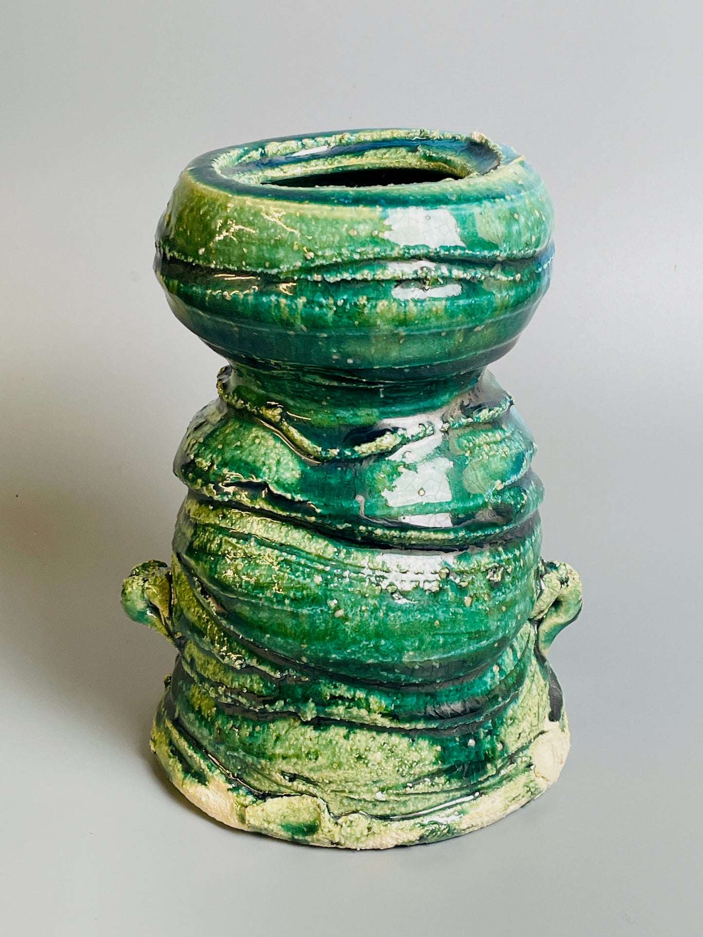 Aaron Angell for Troy Town, an oribe hanaire, feldspathic inclusions, A018