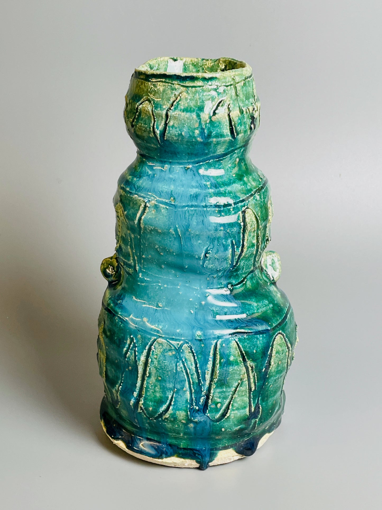 Aaron Angell for Troy Town, an oribe hanaire, feldspathic inclusions, A021