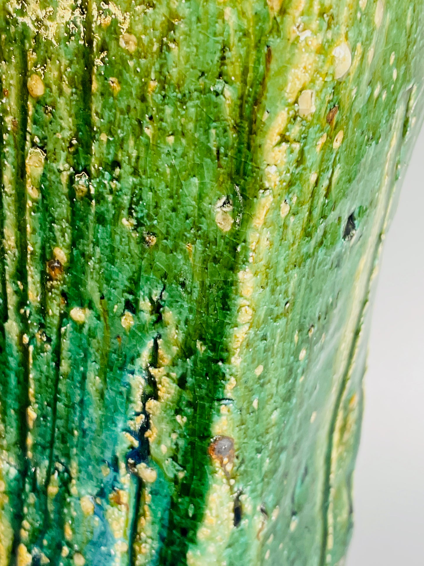 Aaron Angell for Troy Town, a large oribe mentori hanaire, feldspathic inclusions, A022