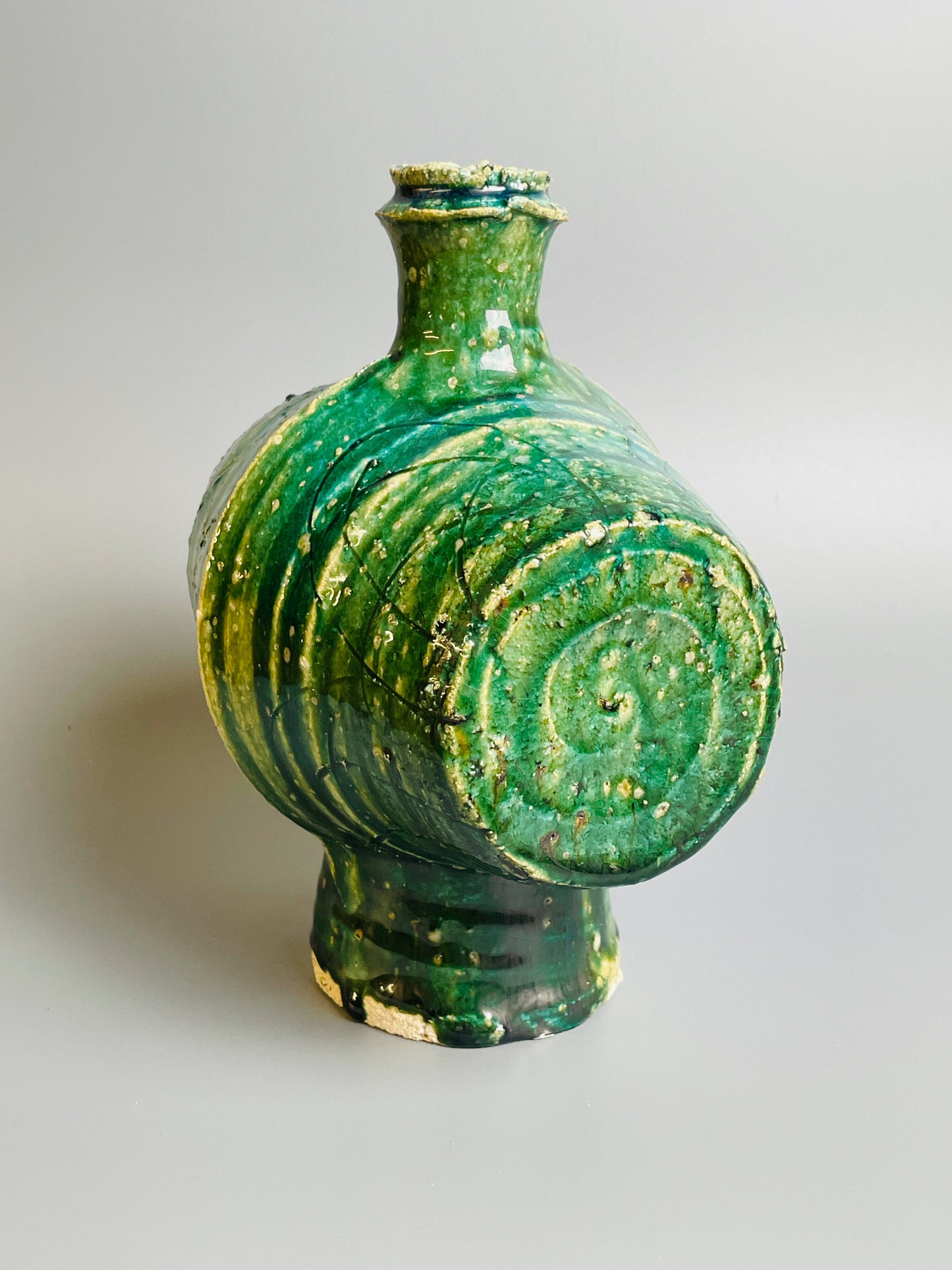 Aaron Angell for Troy Town, an oribe cocoon vase, feldspathic inclusions A003