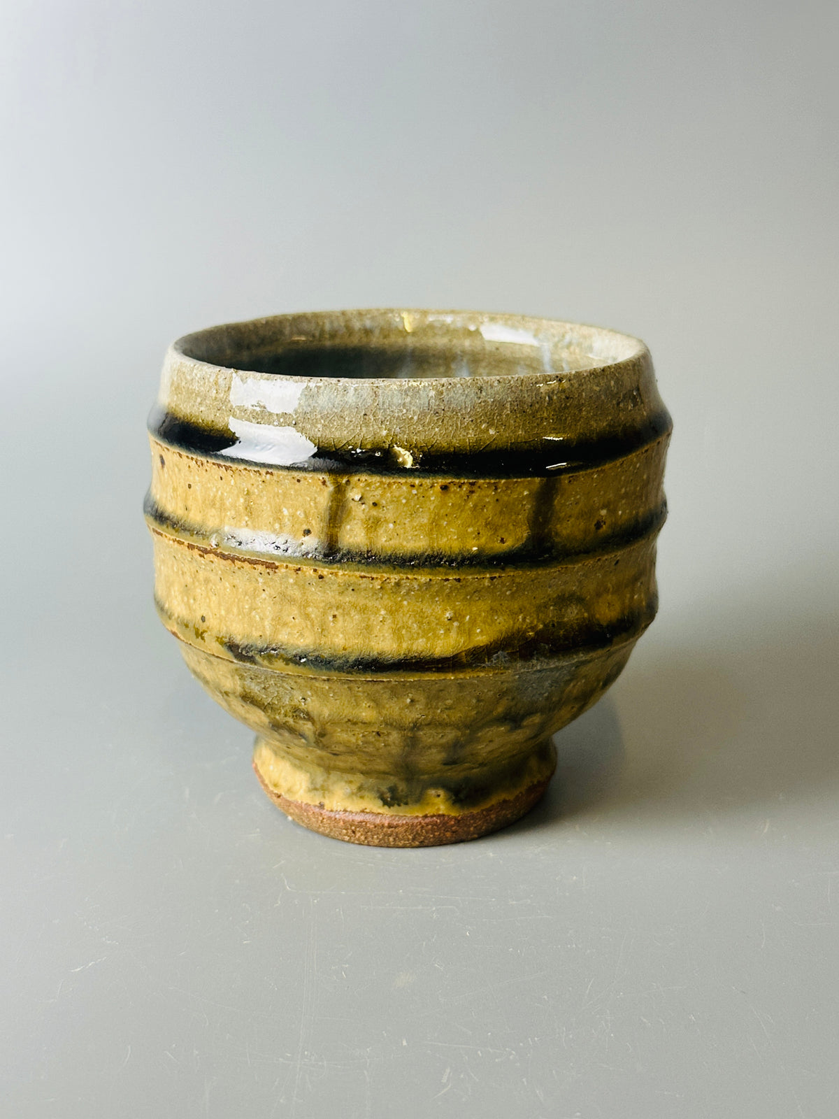 Yunomi, ridged, cherry ash T1702