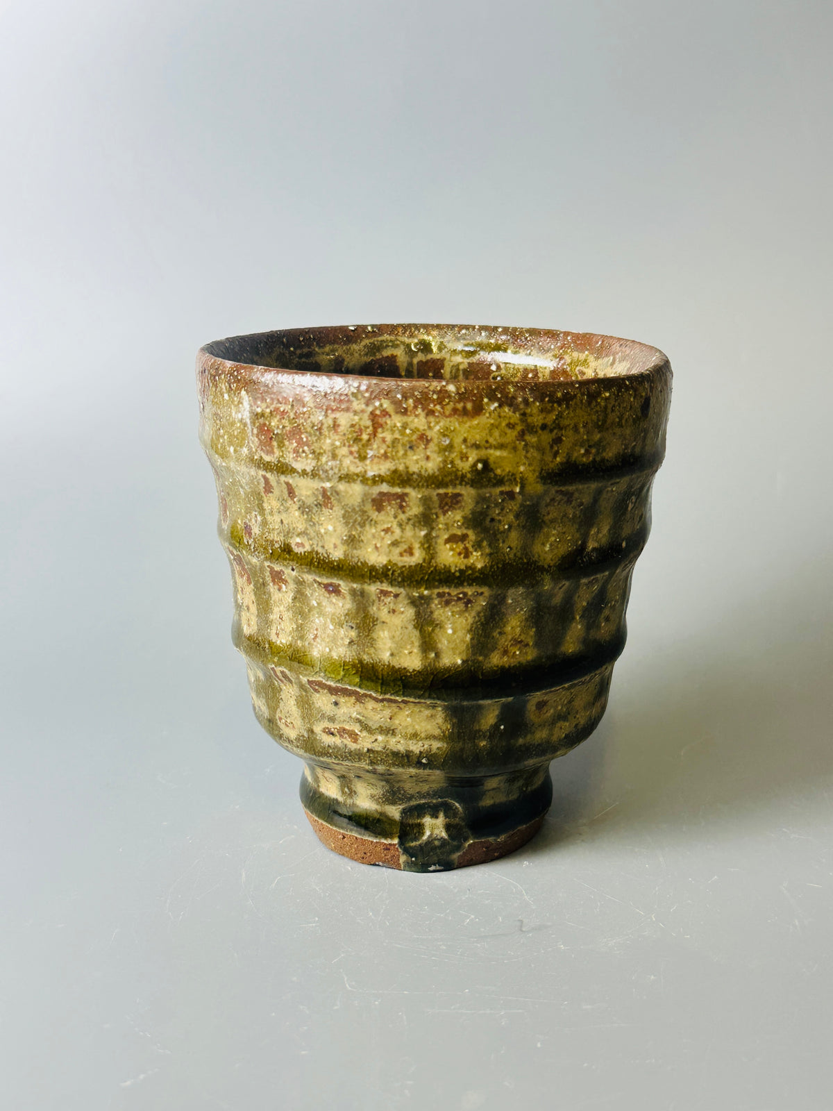 Yunomi, ridged, cherry ash T1703