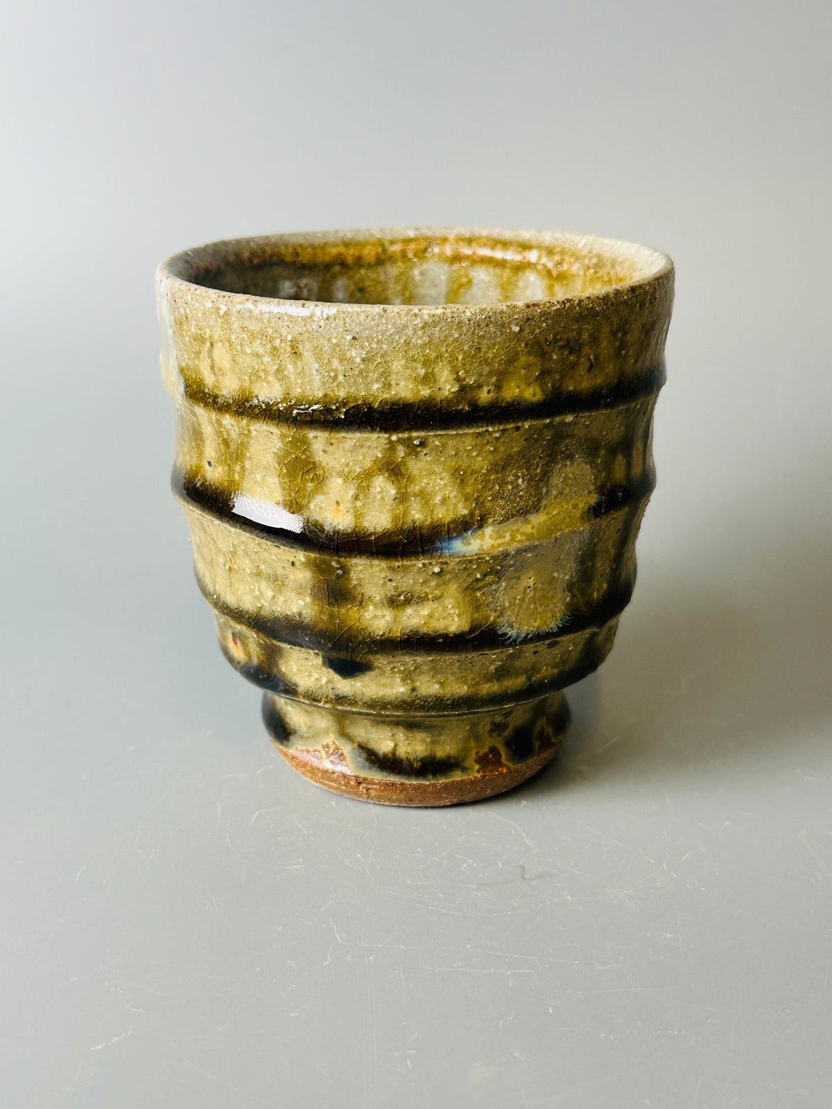 Yunomi, ridged, cherry ash, T1706