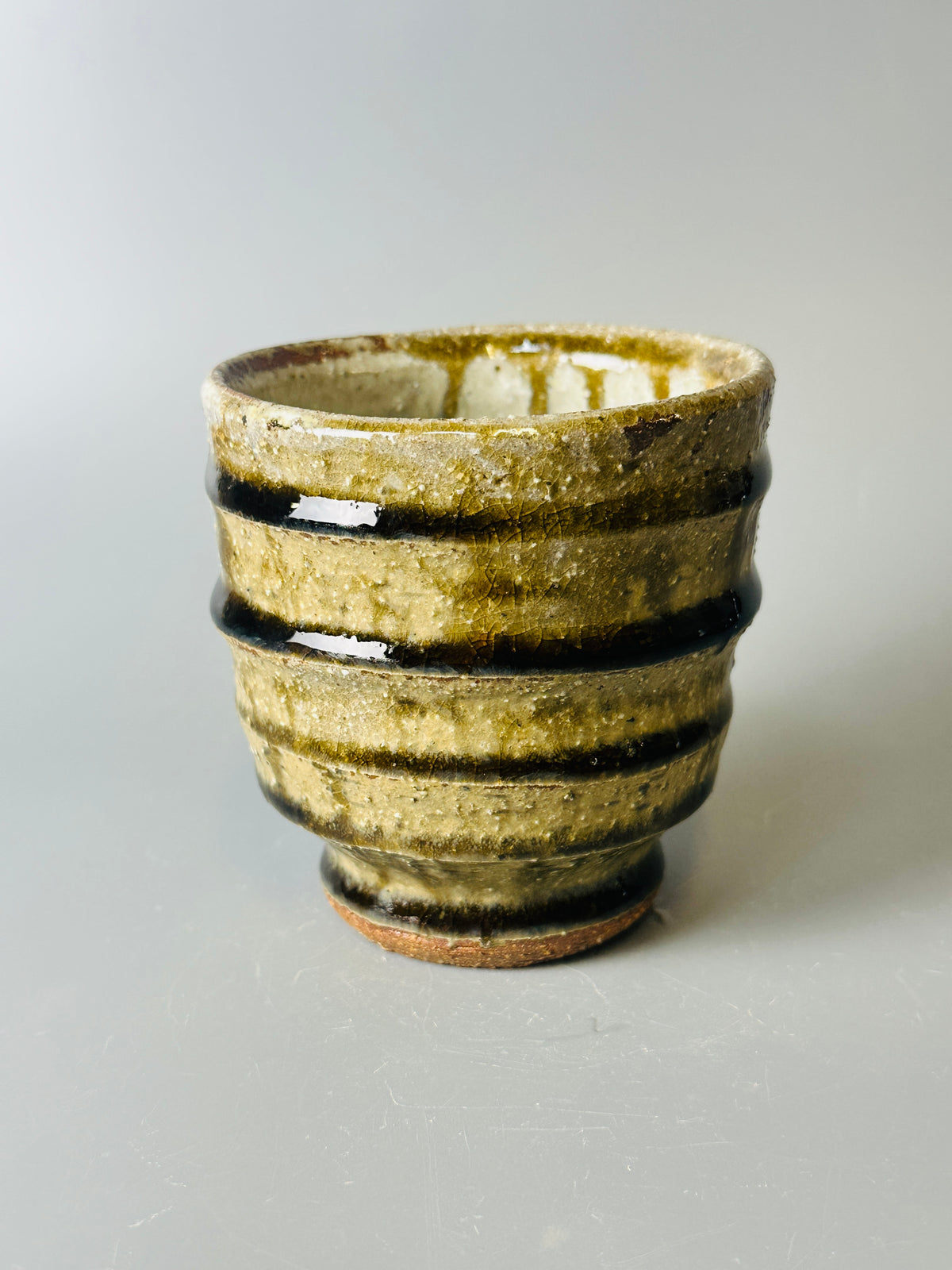 Yunomi, ridged, cherry ash, nuka, T1709