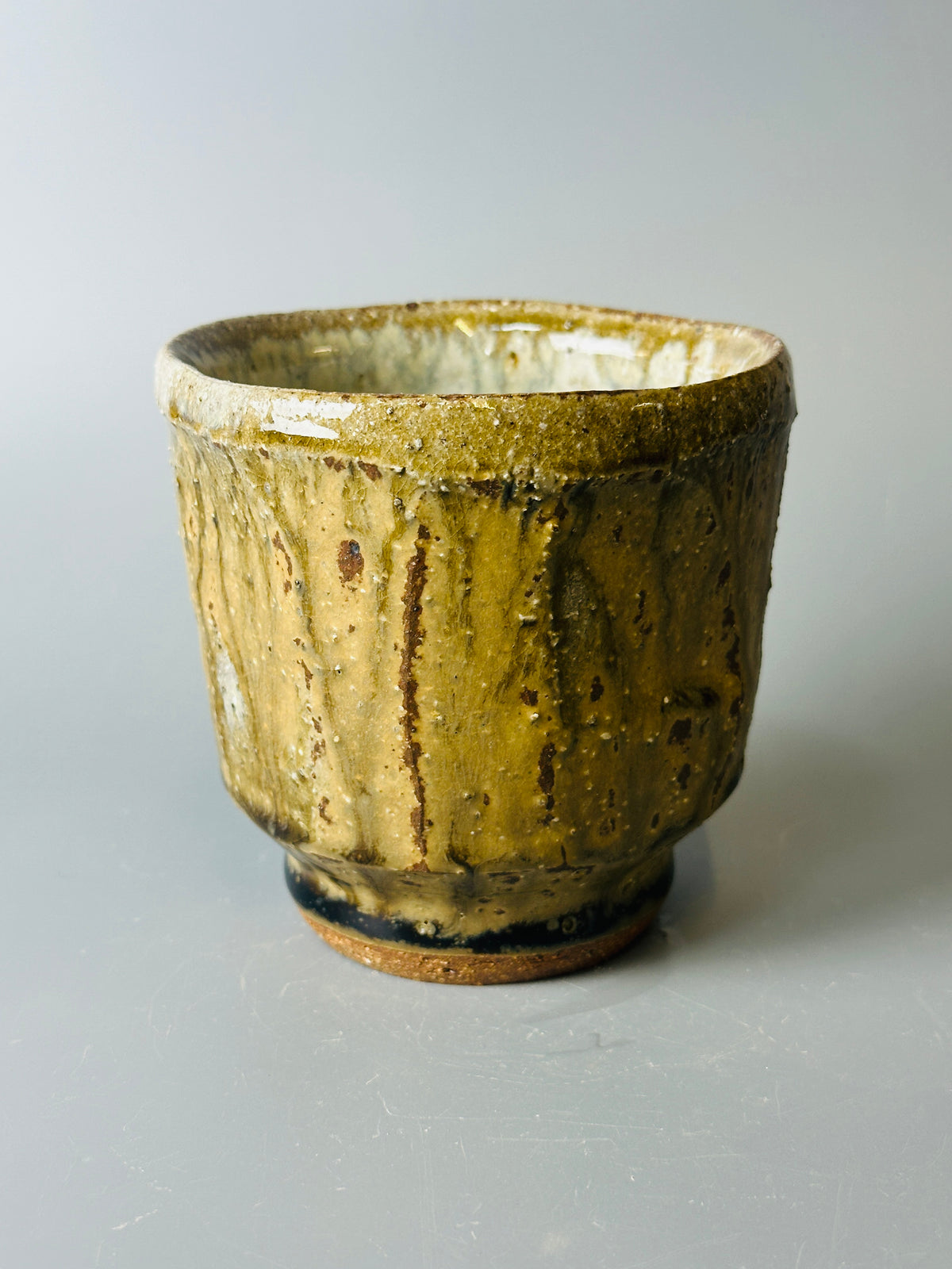 Yunomi, faceted, cherry ash, nuka, T1711