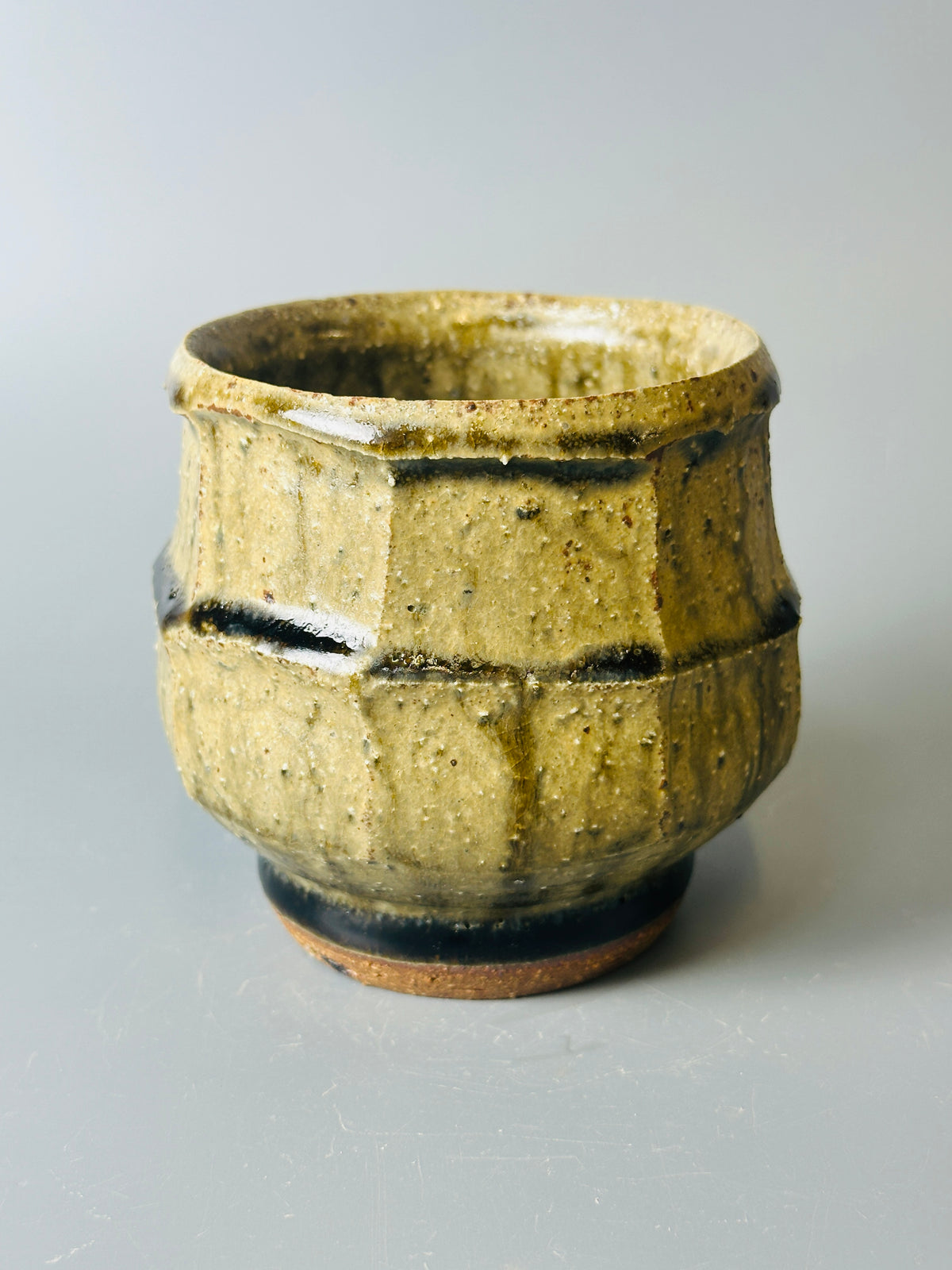 Yunomi, faceted, cherry ash, T1713