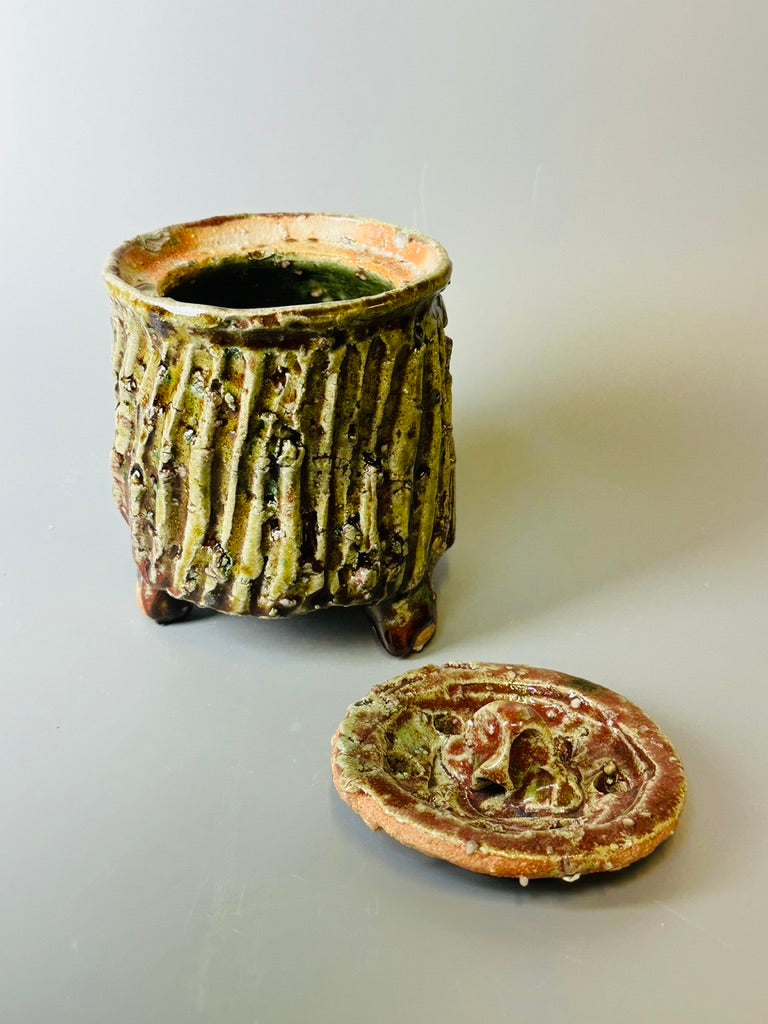 Shiga Oribe incense burner for cones A286
