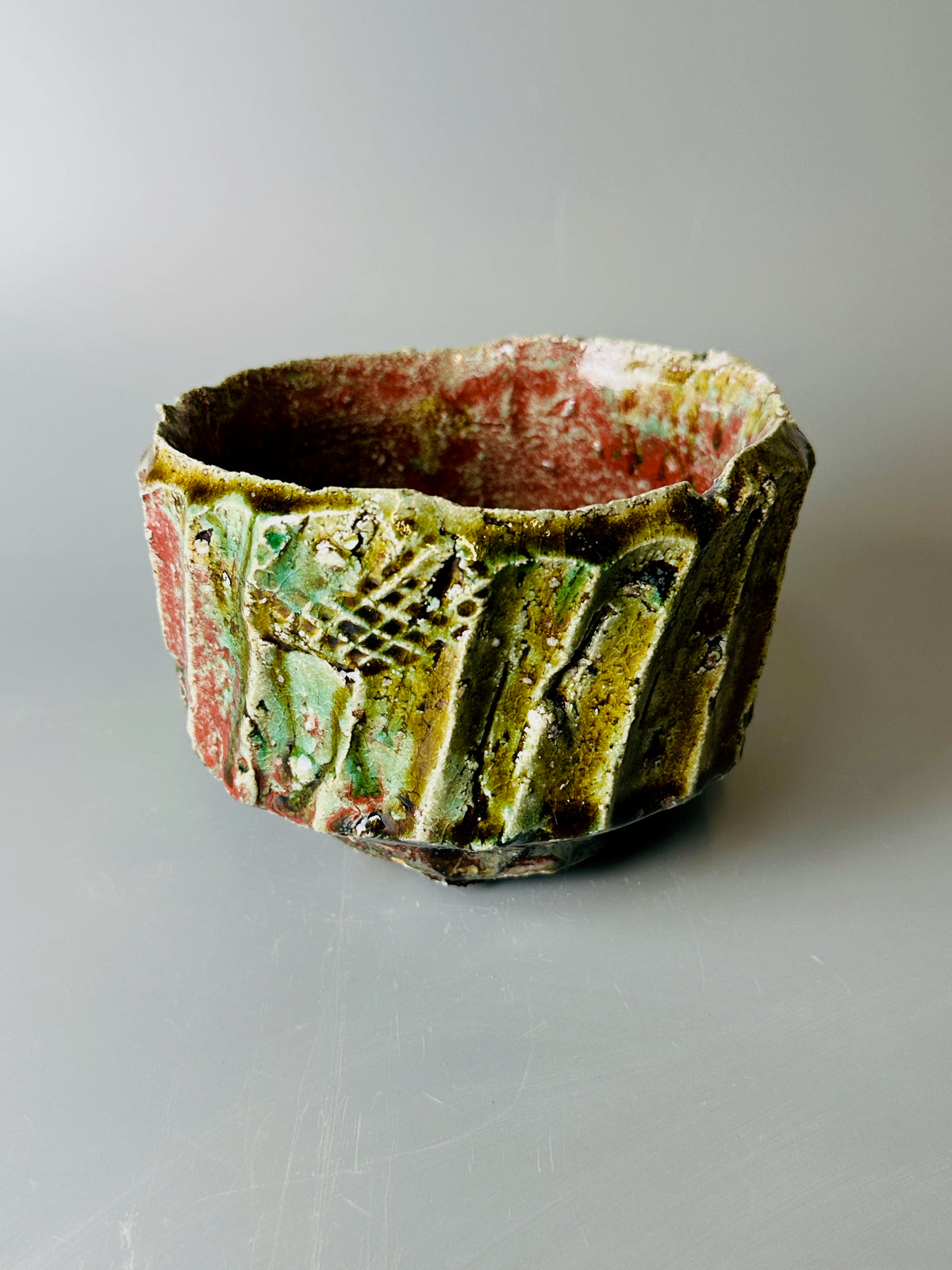 Shiga-oribe teabowl A323