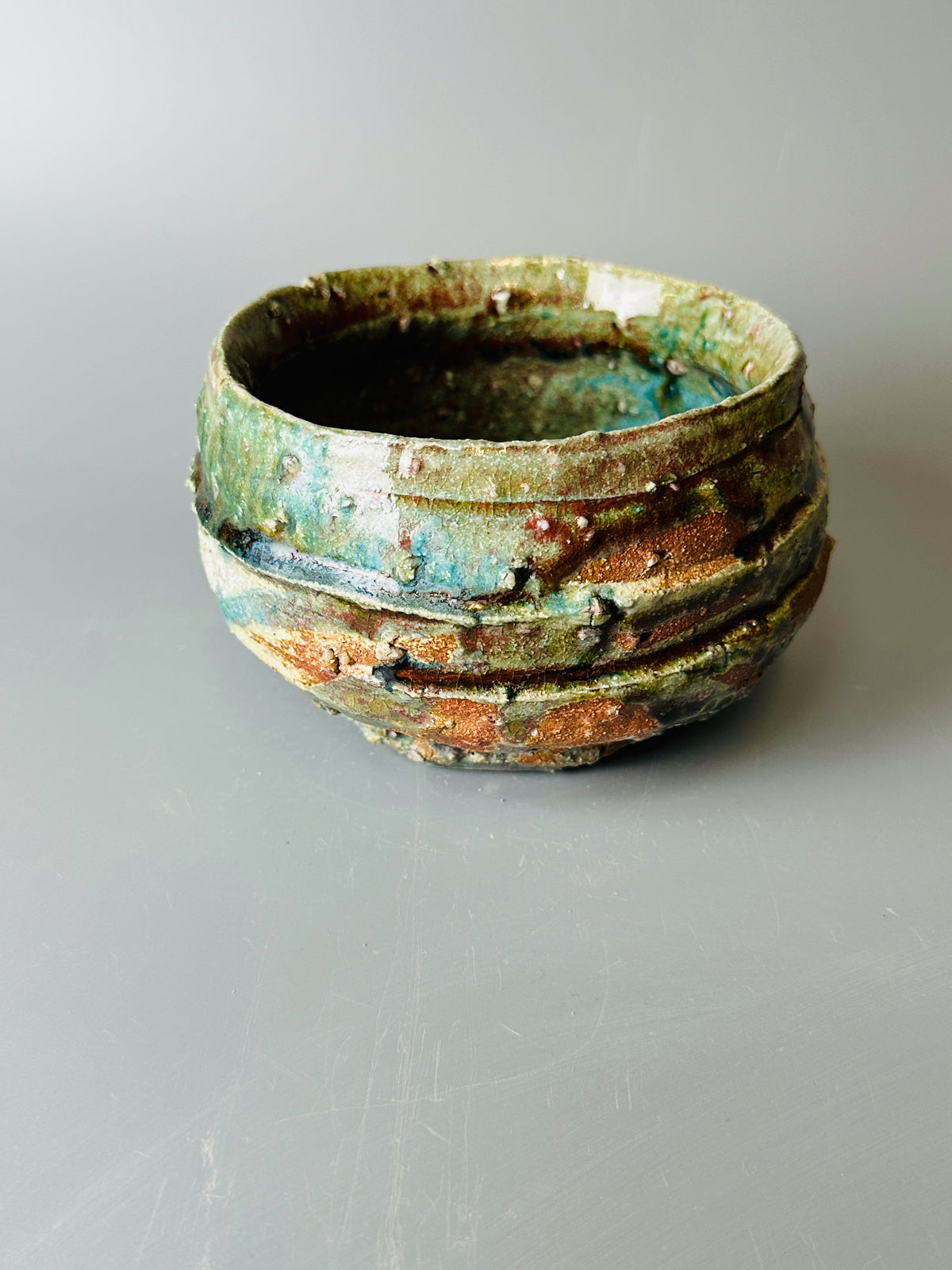 Shiga-oribe teabowl A327