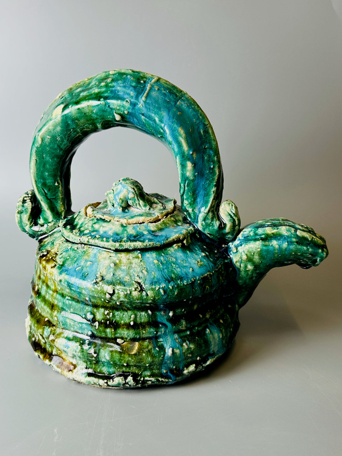 Shiga-oribe large teapot A337
