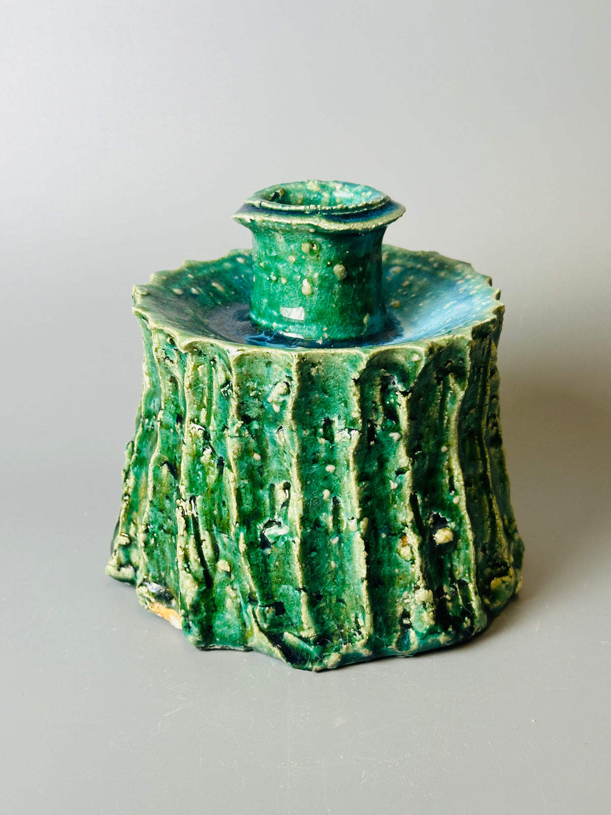 Shiga-Oribe hanaire bottle vase A363