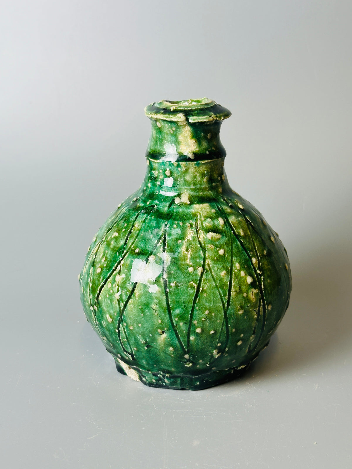 Shiga-Oribe hanaire bottle vase A364