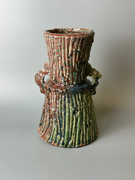 Shiga-Oribe Hanaire flower vase A246