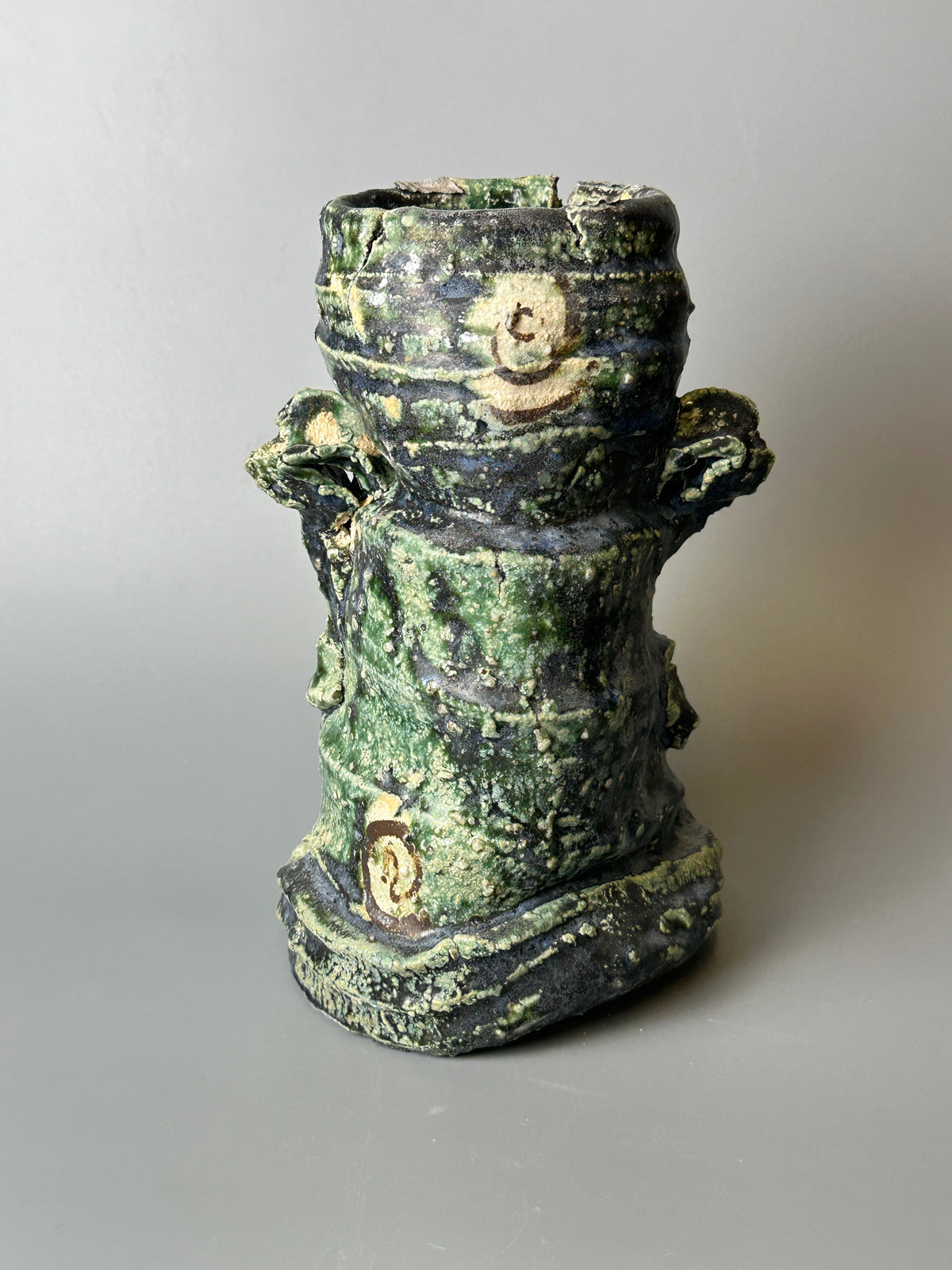 Shiga-Oribe Hanaire flower vase A248