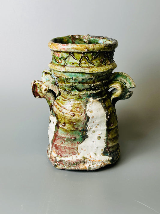 Shiga-Oribe Hanaire flower vase A252