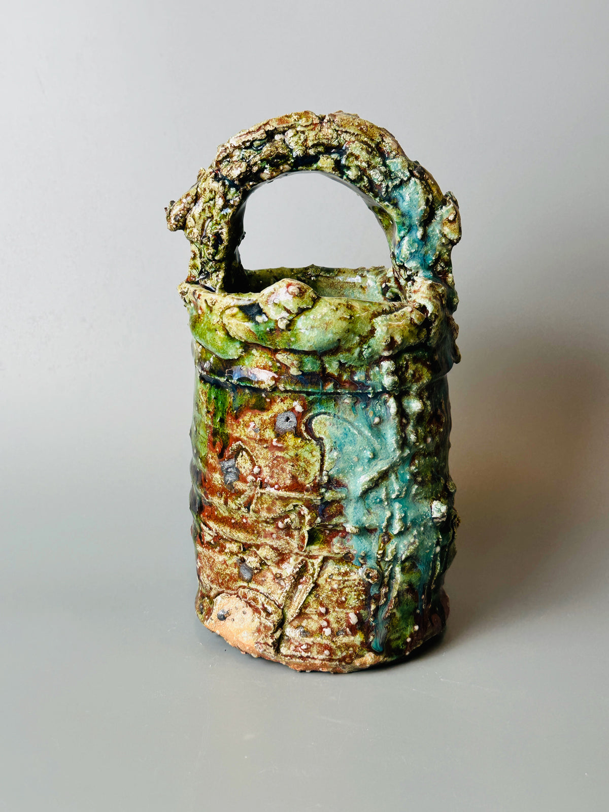 Shiga-Oribe Hanaire flower vase A253