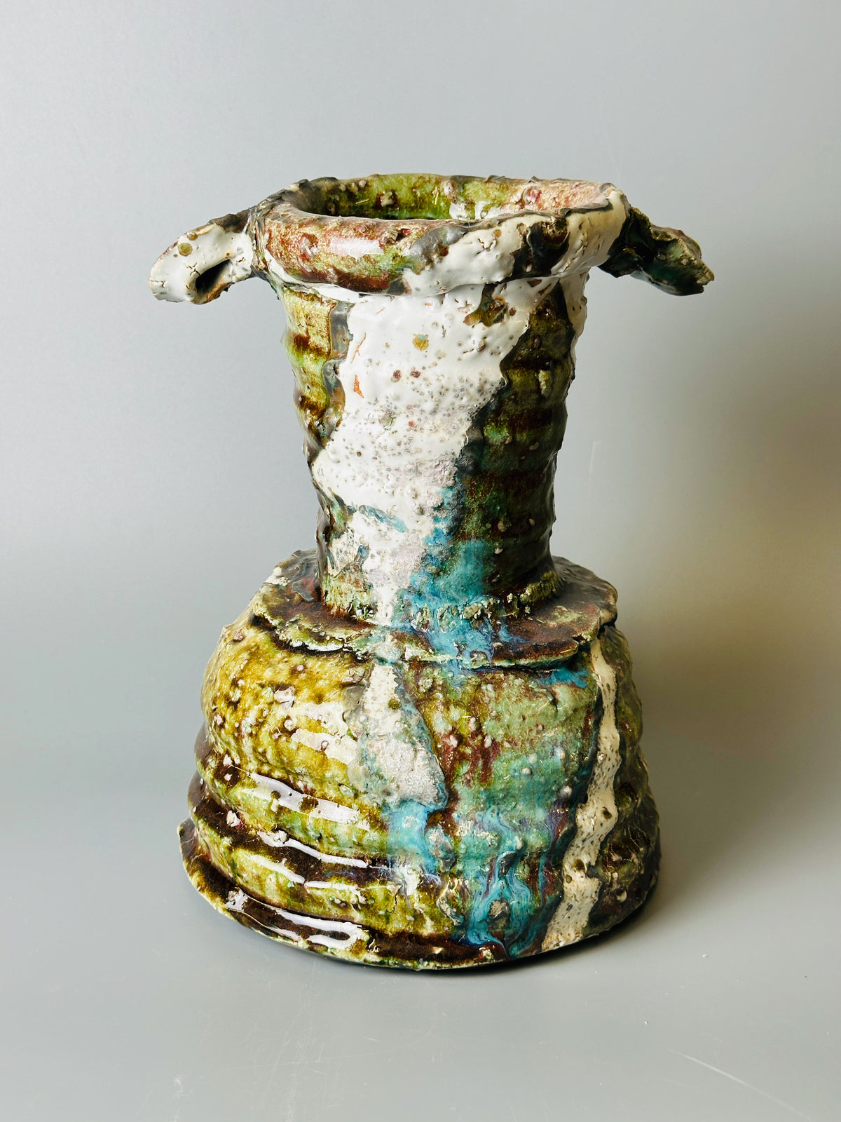Shiga-Oribe Hanaire flower vase A258