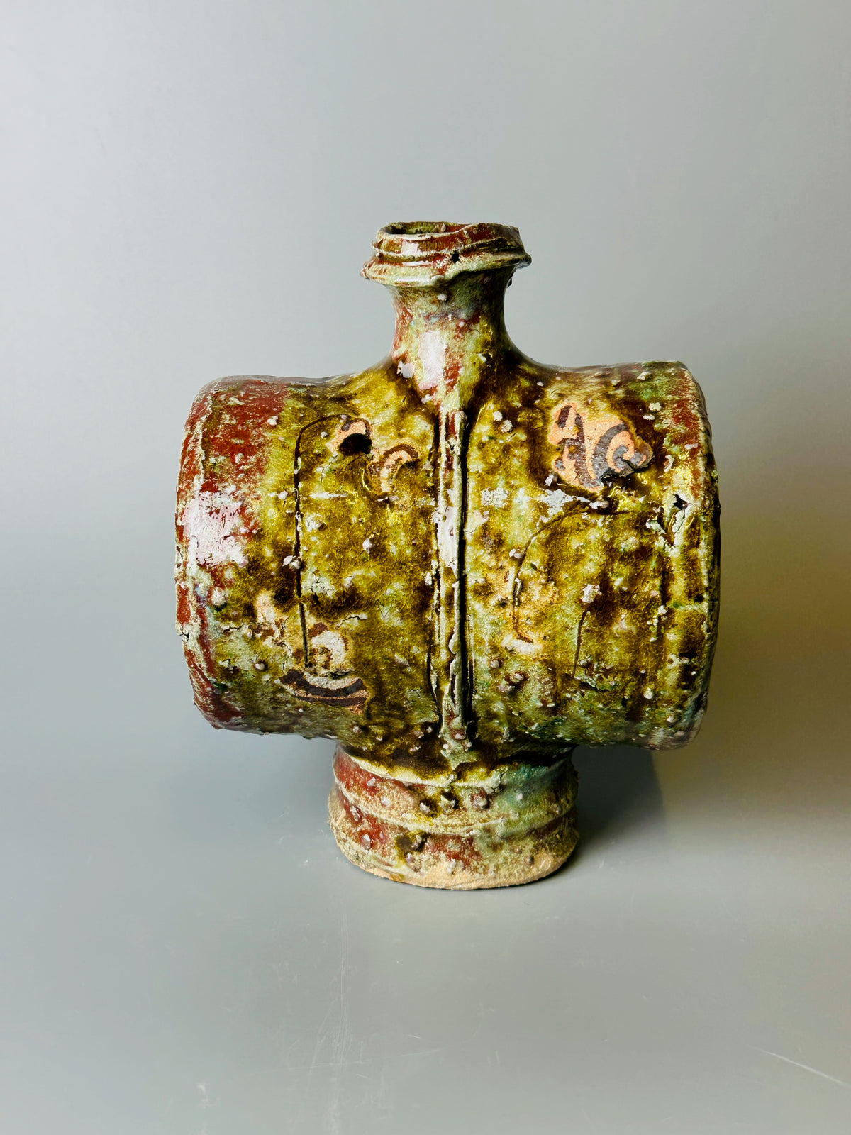 Shiga-Oribe Hanaire flower vase A269