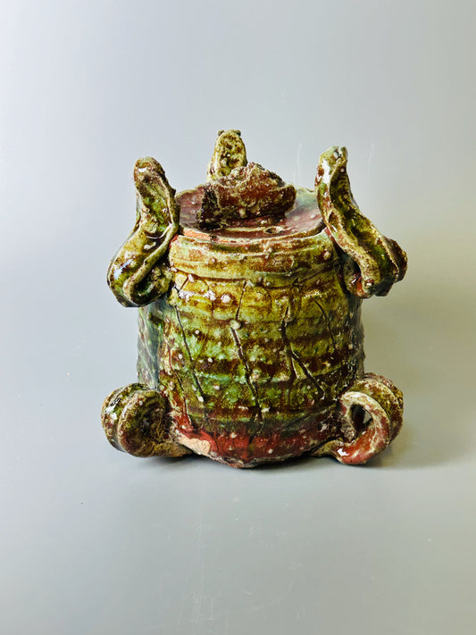 Shiga Oribe incense burner for cones A284