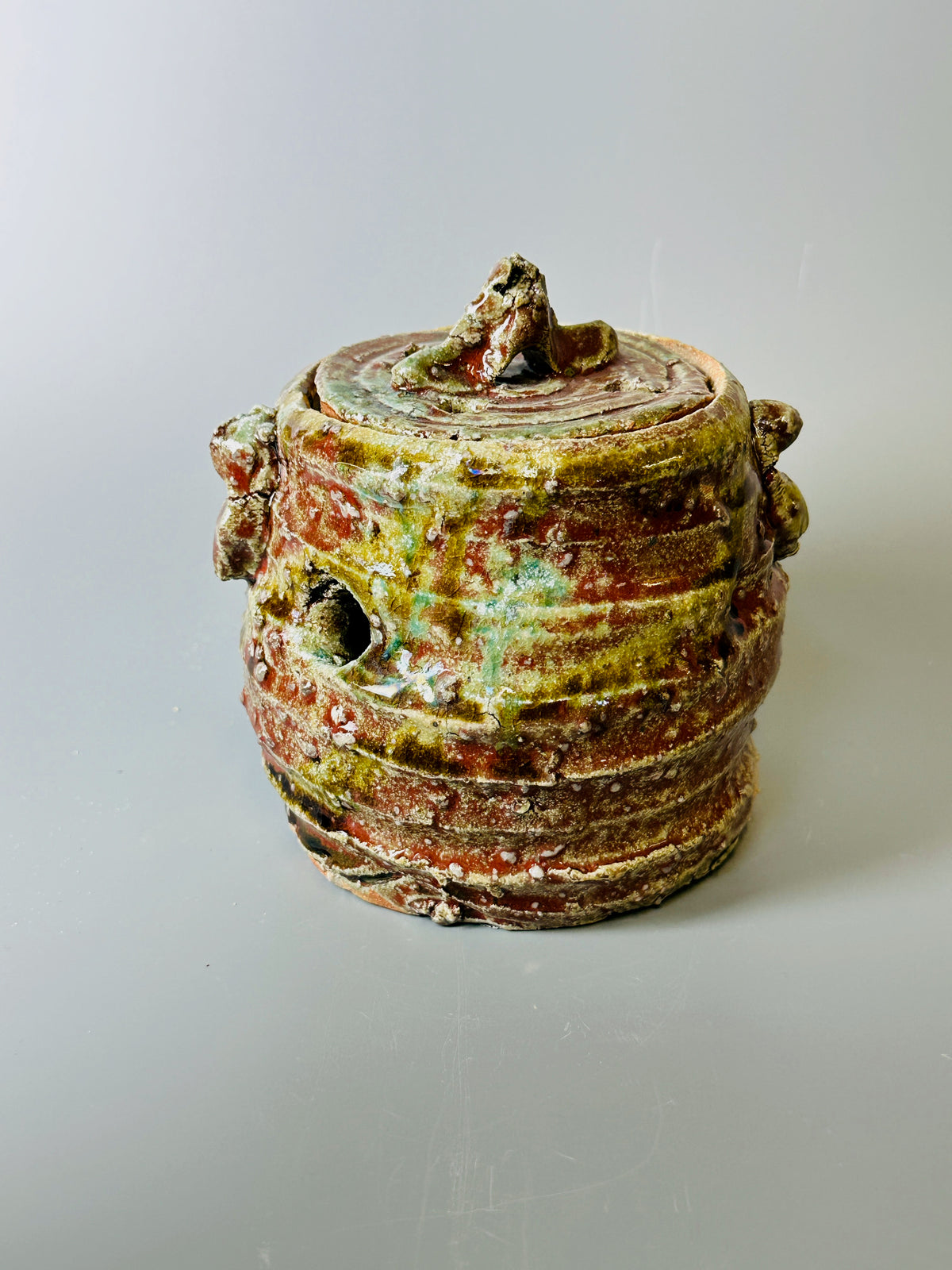 Shiga Oribe incense burner for cones A285