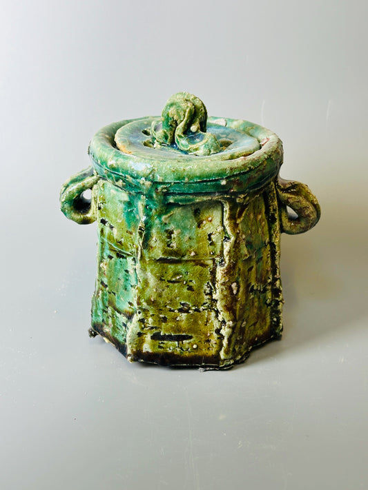 Shiga Oribe incense burner for cones A287