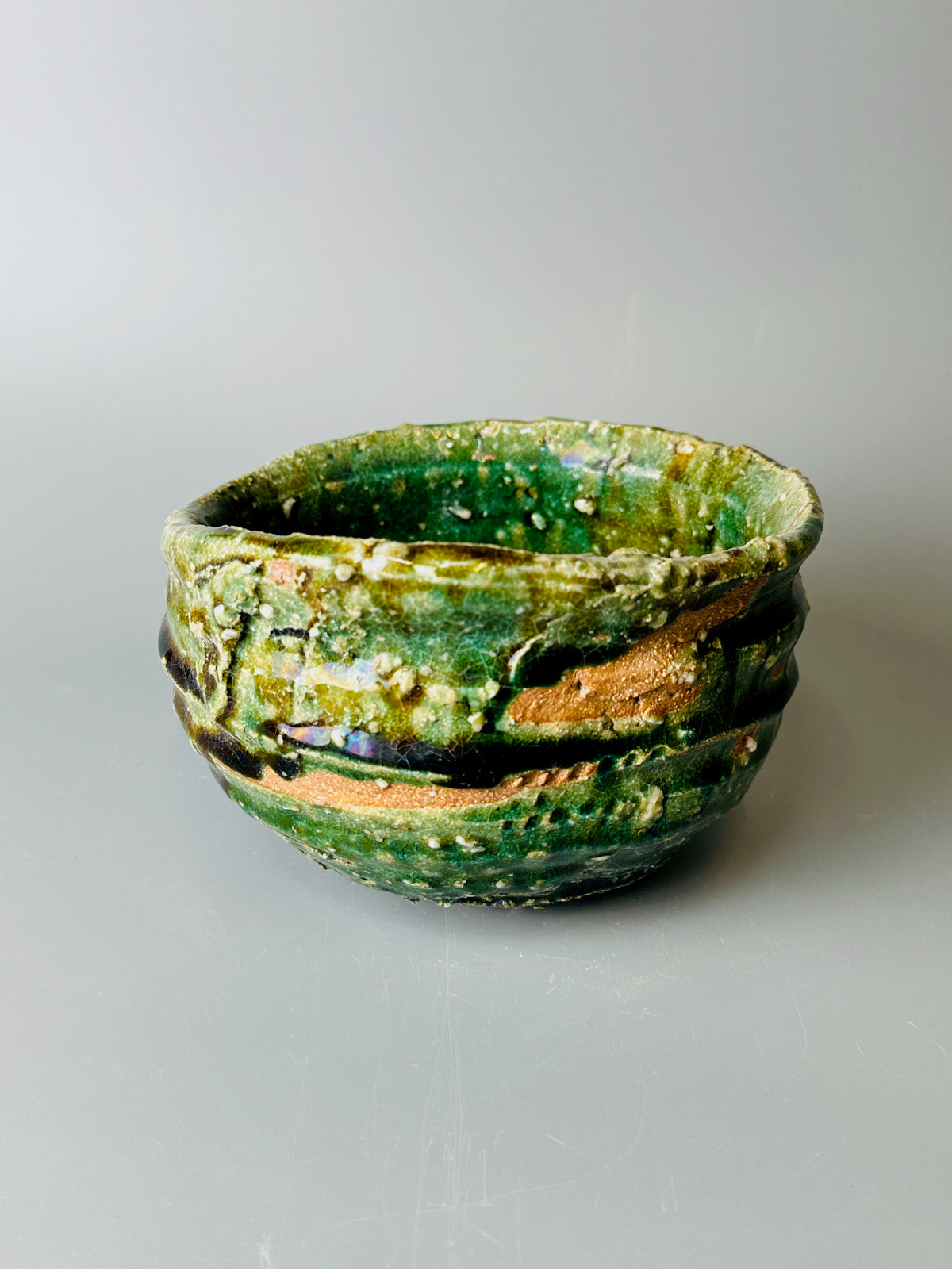 Shiga-oribe teabowl A296