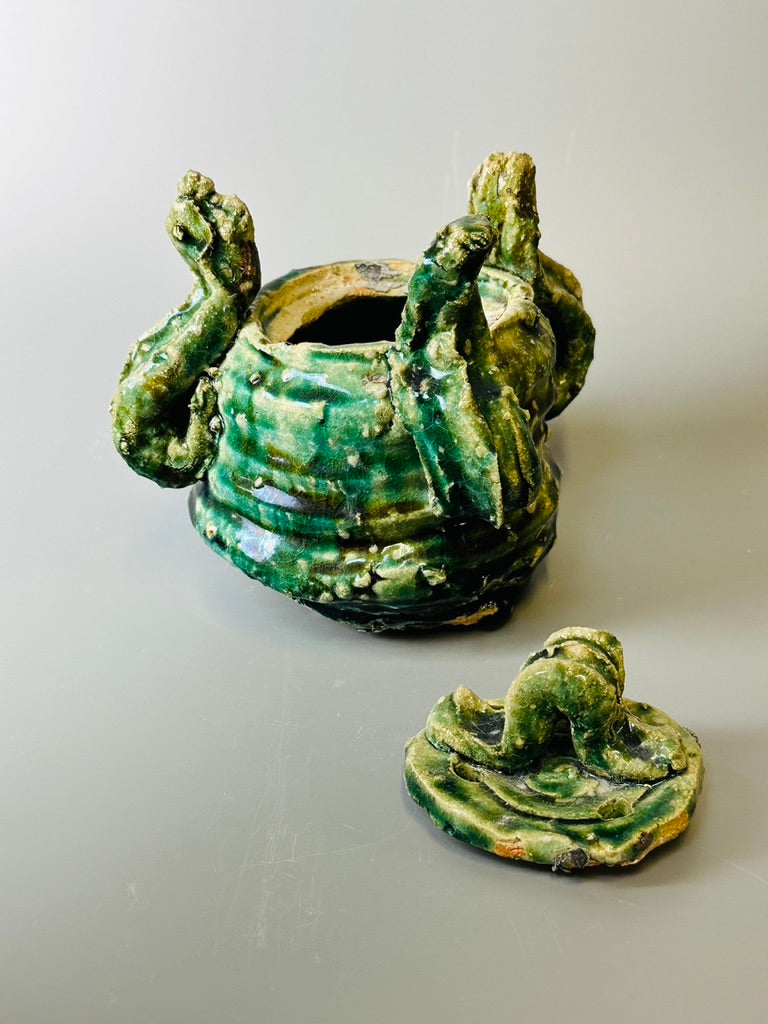 Shiga Oribe incense burner for cones A288