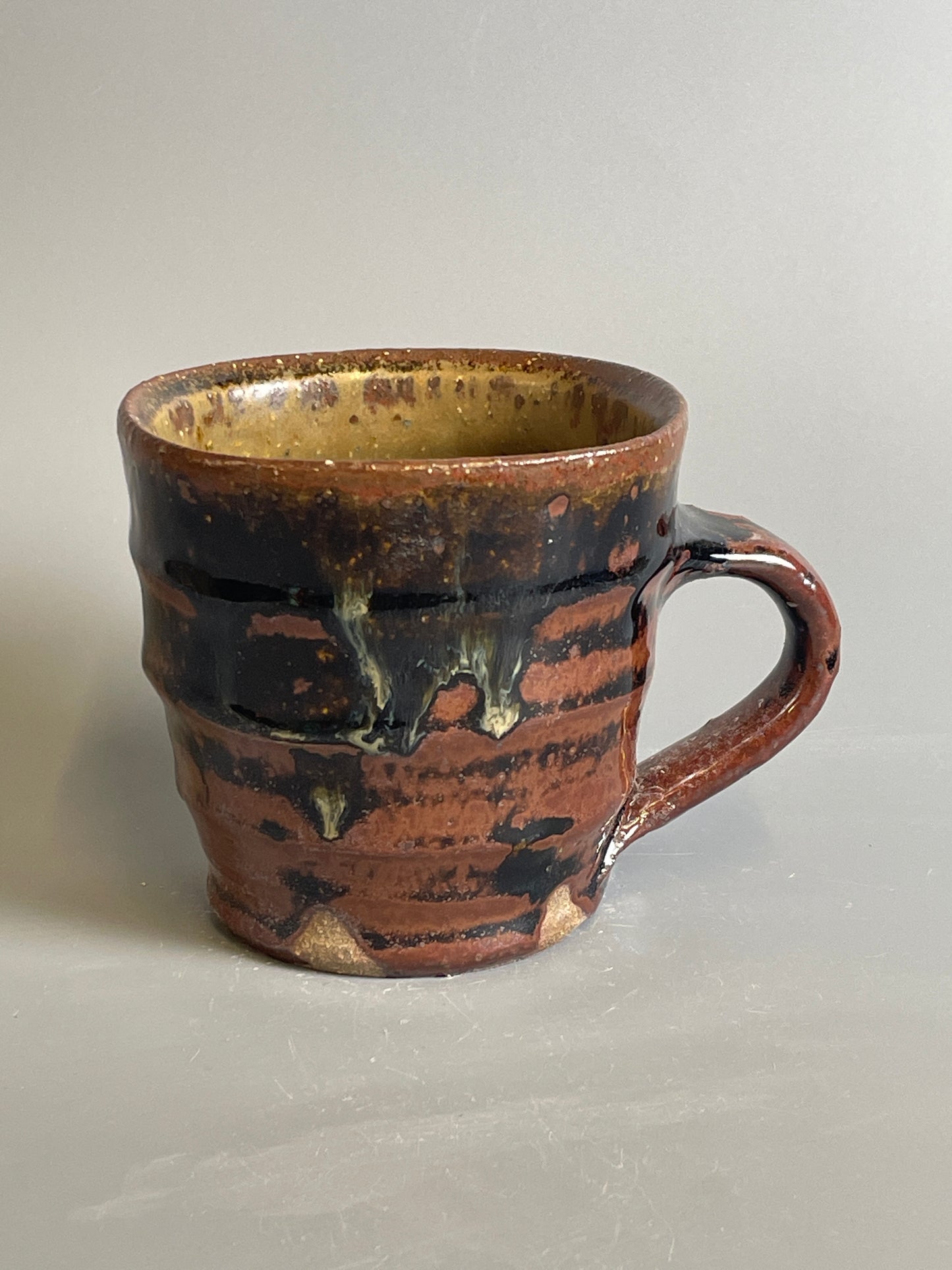 Mug, temmoku, ash, T1097