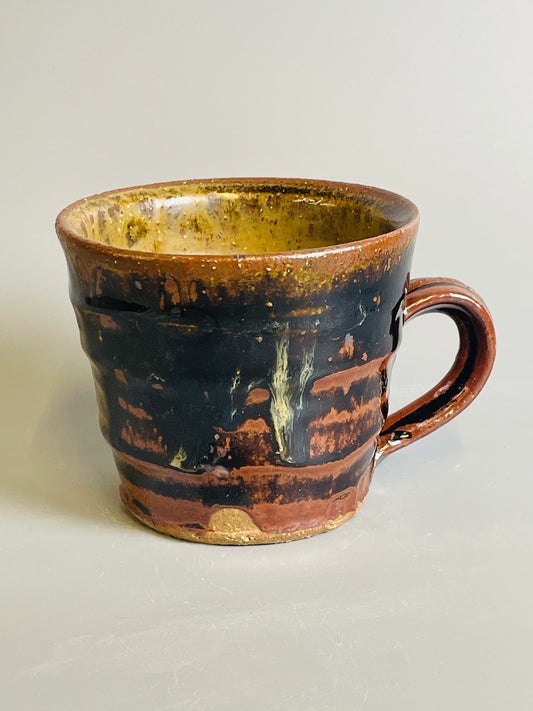 Mug, temmoku, ash, T1113