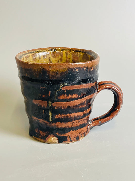 Mug, temmoku, ash, T1137