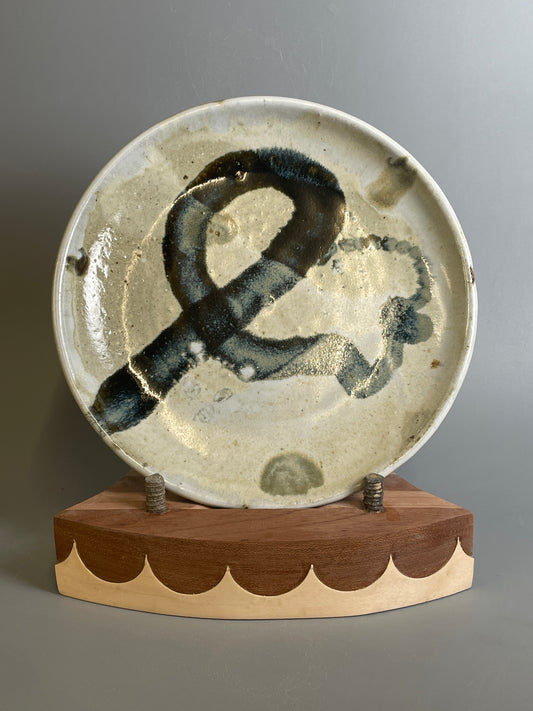 Small plate, nuka, temmoku, T1193