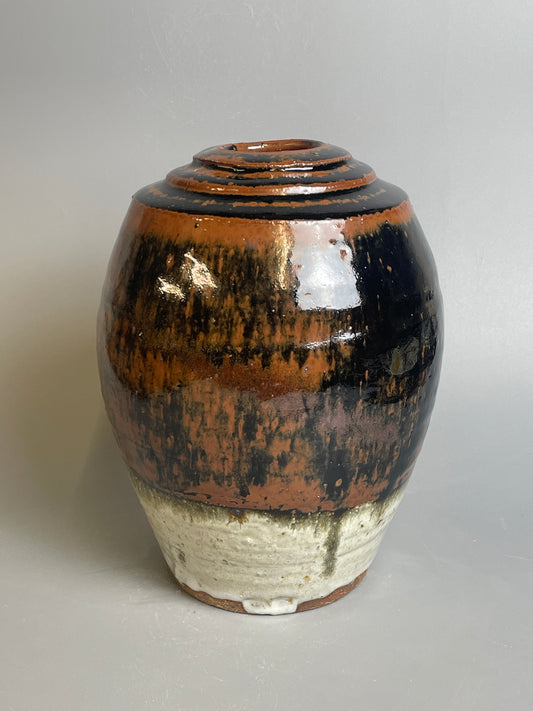 Large bottle vase, Temmoku, nuka, T1270