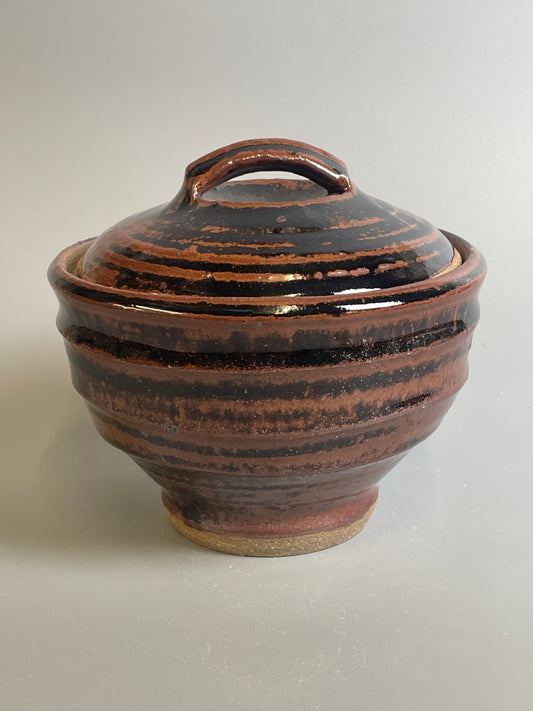 Bowl and cover, temmoku, T1293